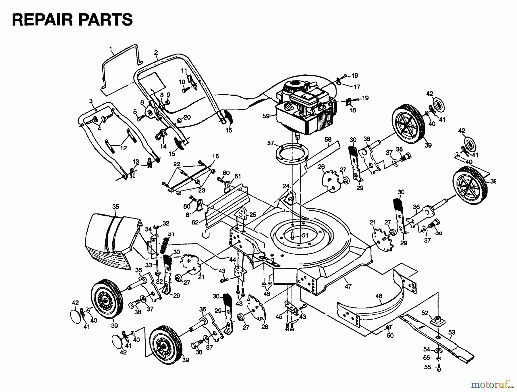  Jonsered Rasenmäher 350 S - Jonsered Walk-Behind Mower (1995-01) PRODUCT COMPLETE