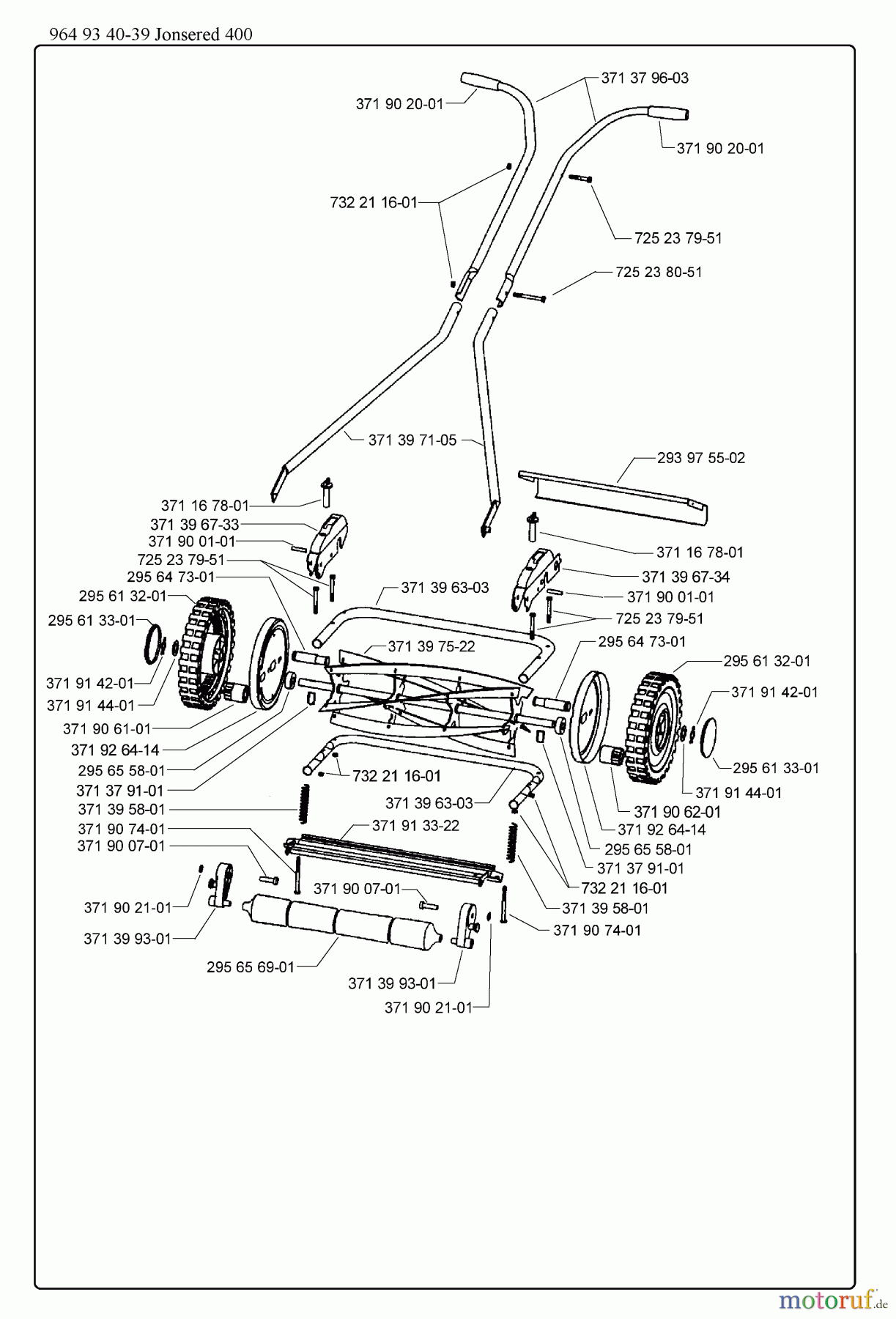 Jonsered Rasenmäher 400 (964934039) - Jonsered Walk-Behind Mower (2003-01) PRODUCT COMPLETE