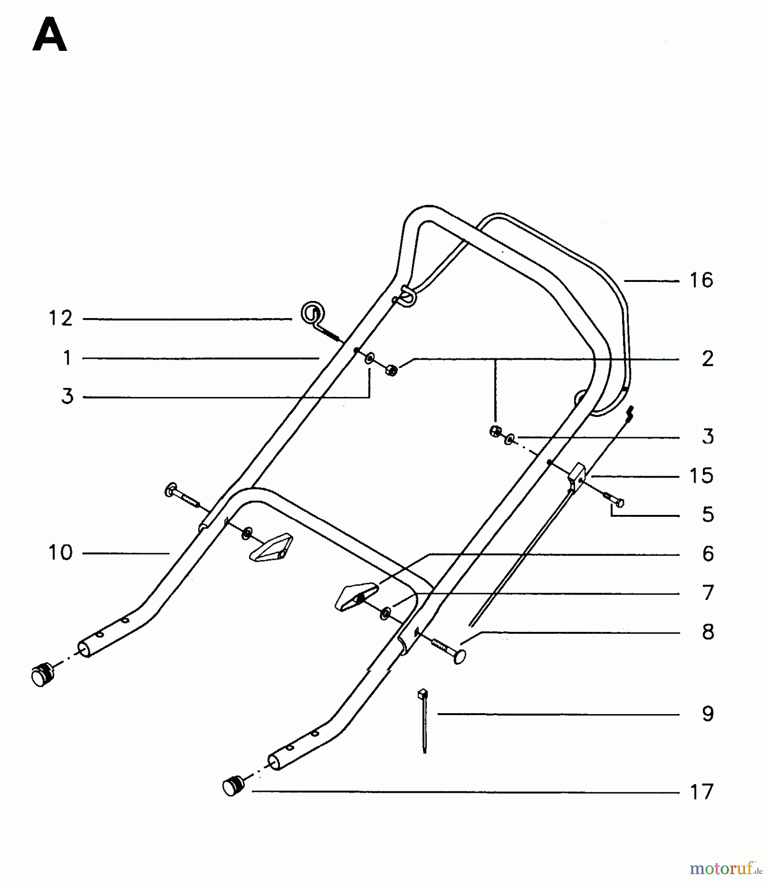 Jonsered Rasenmäher 400 S - Jonsered Walk-Behind Mower (1996-01) HANDLE CONTROLS