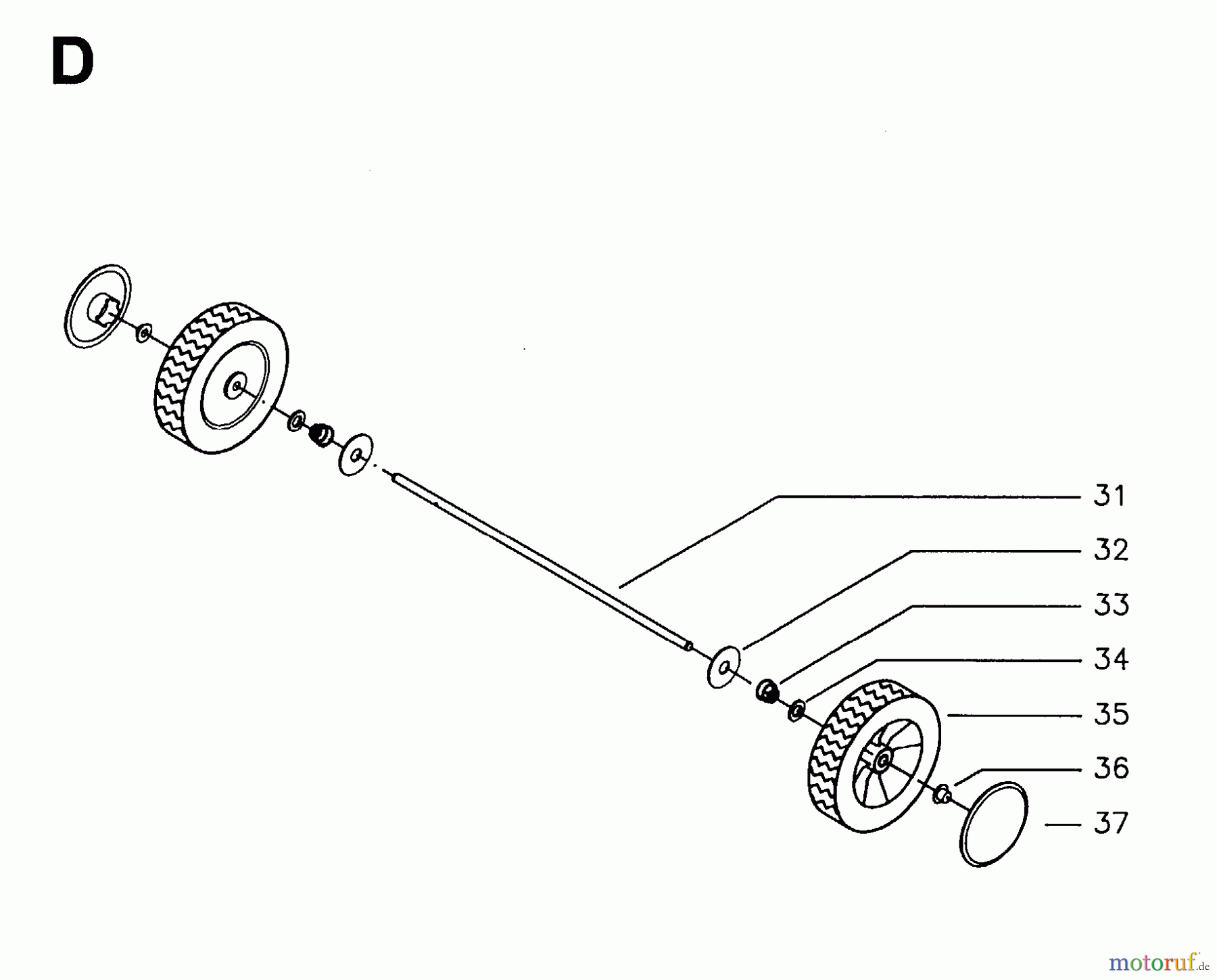 Jonsered Rasenmäher 400 S - Jonsered Walk-Behind Mower (1996-01) WHEELS TIRES