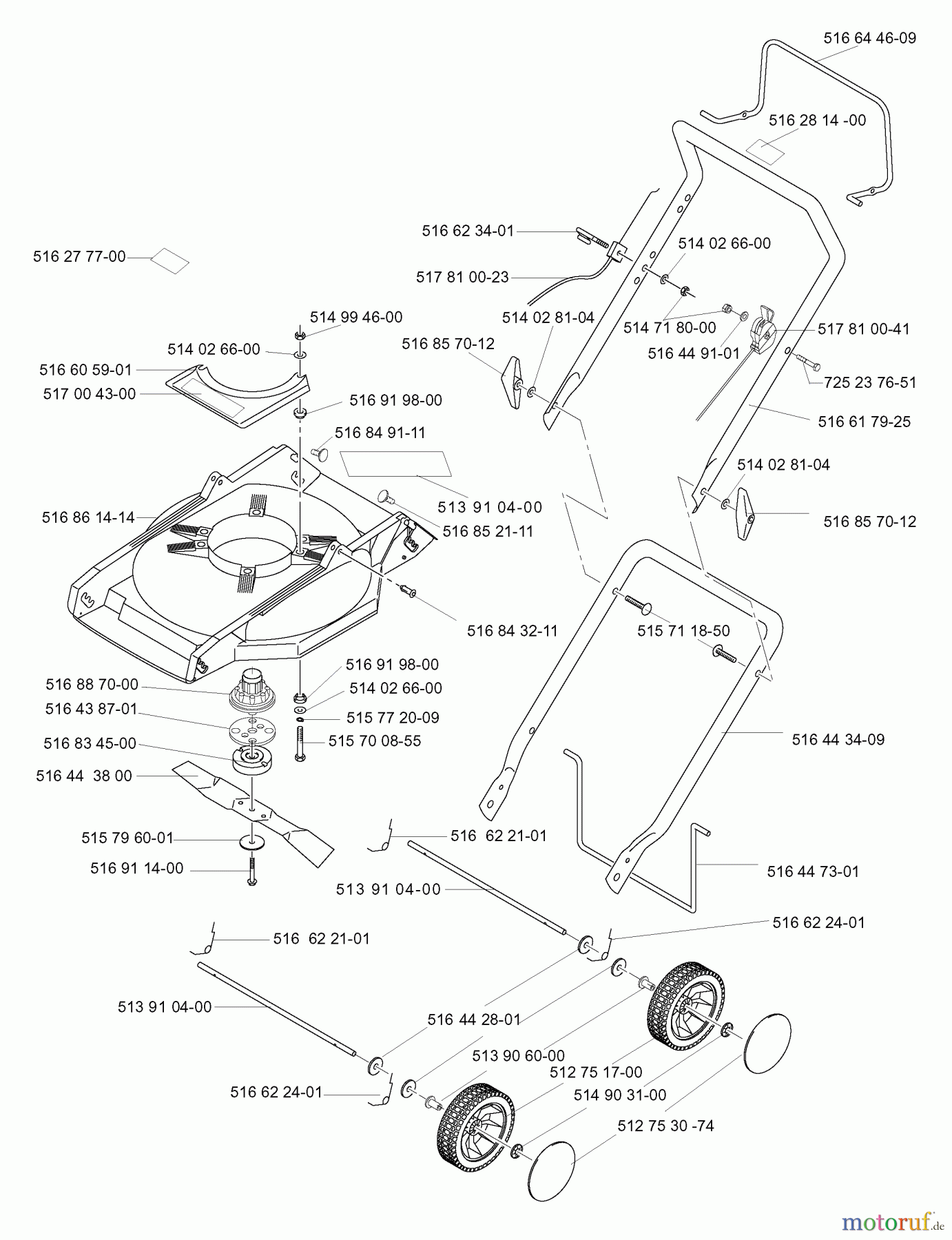  Jonsered Rasenmäher 500 M (964466047) - Jonsered Walk-Behind Mower (1998-05) PRODUCT COMPLETE #2