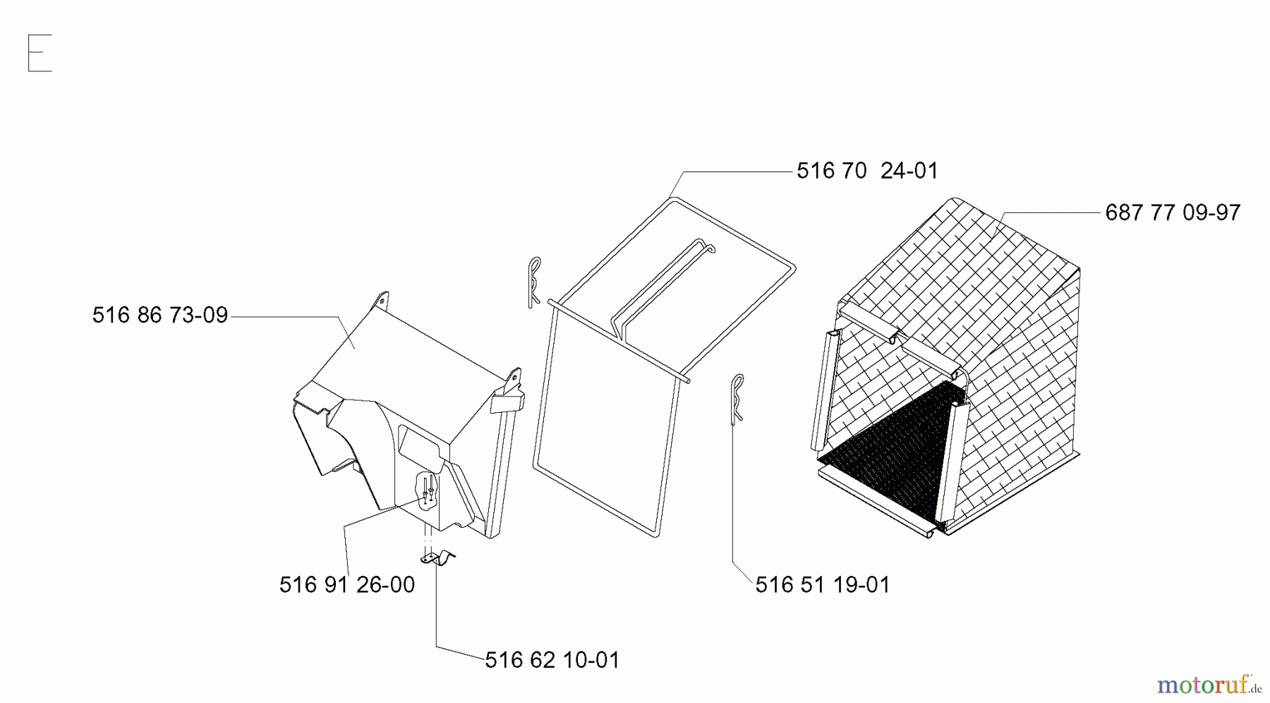 Jonsered Rasenmäher 500 R (964465947) - Jonsered Walk-Behind Mower (1998-05) BAGGER