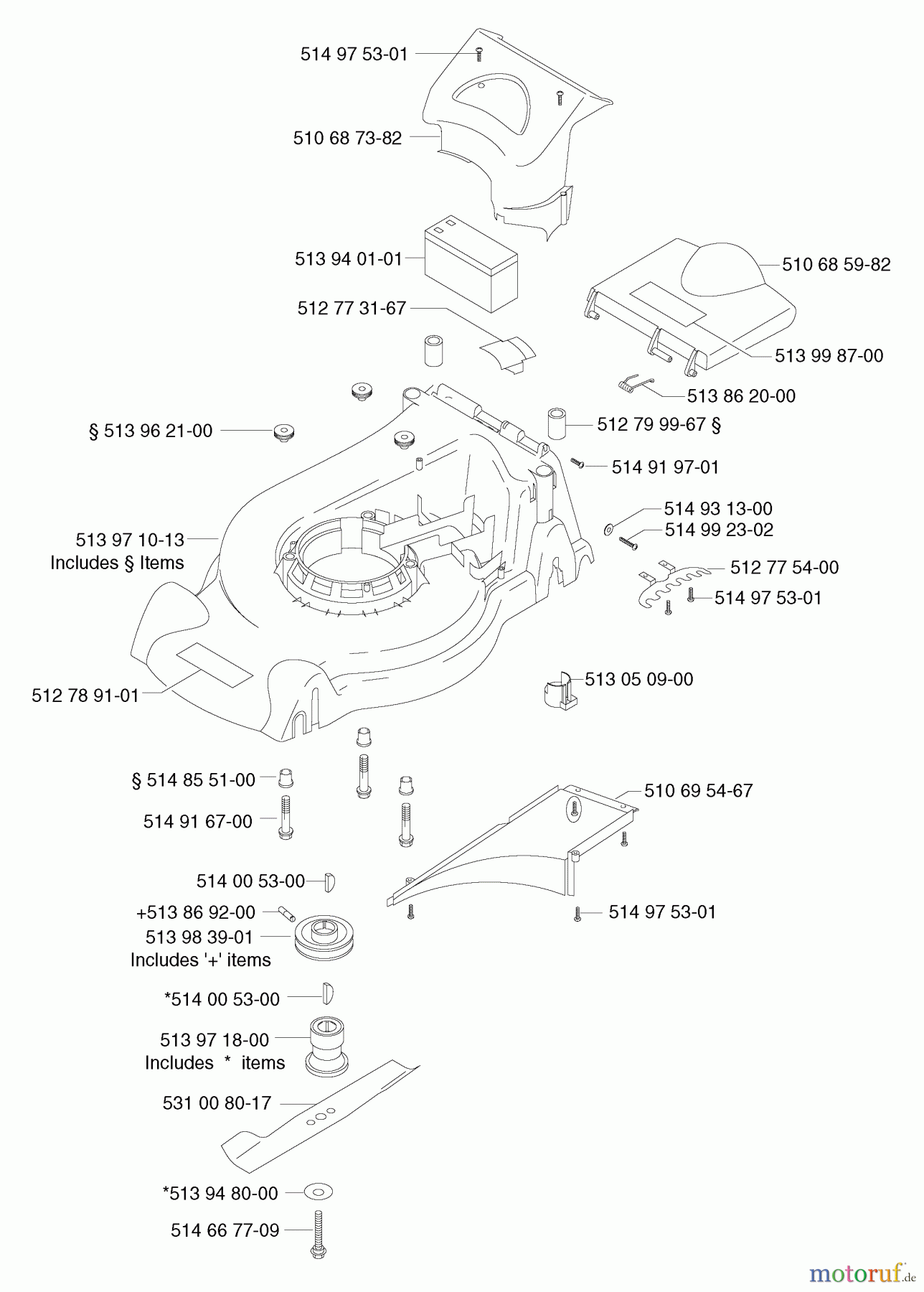 Jonsered Rasenmäher 580 RDE - Jonsered Walk-Behind Mower (2001-03) CHASSIS / FRAME