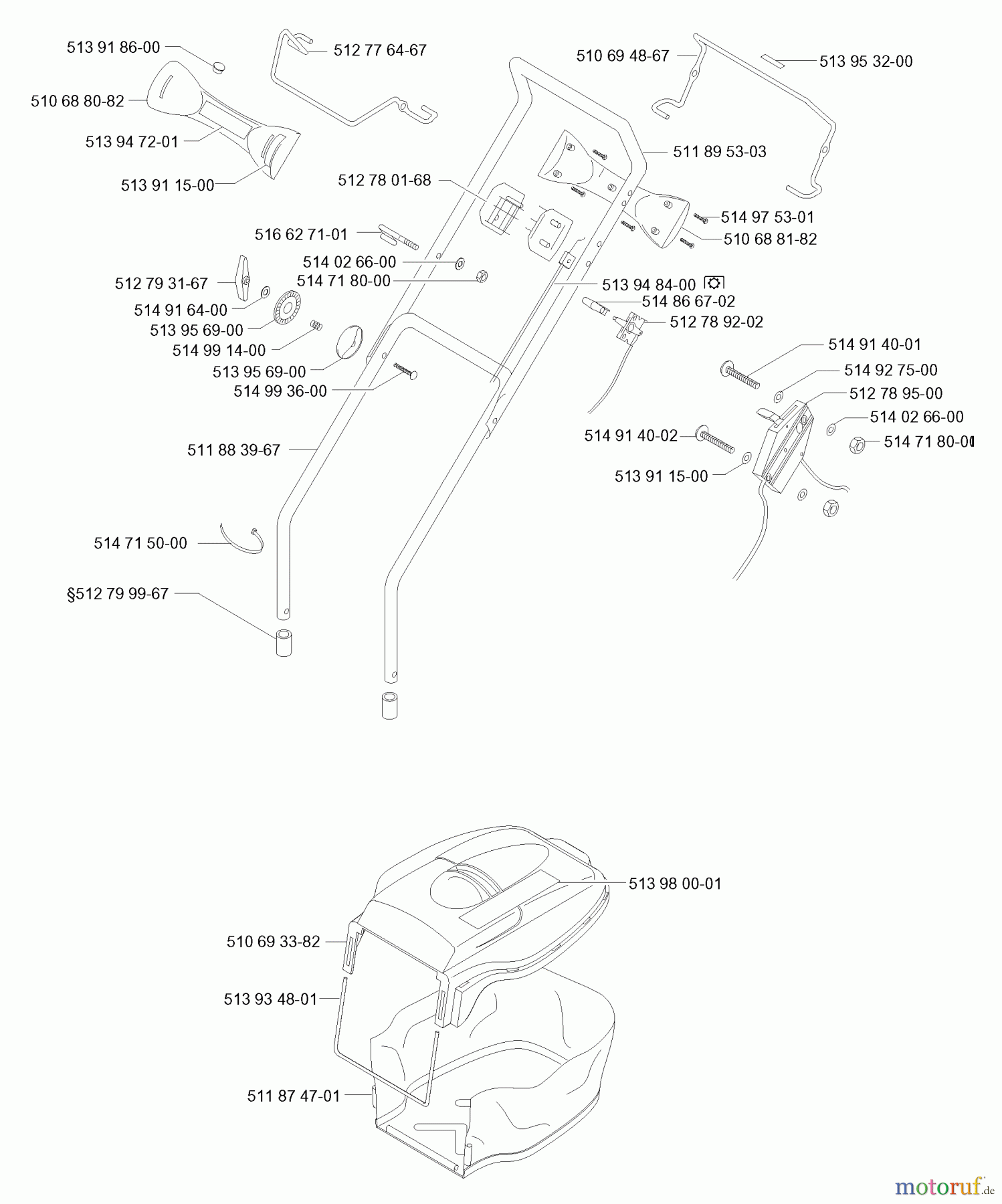 Jonsered Rasenmäher 580RD BBC - Jonsered Walk-Behind Mower (2000-04) HANDLE CONTROLS