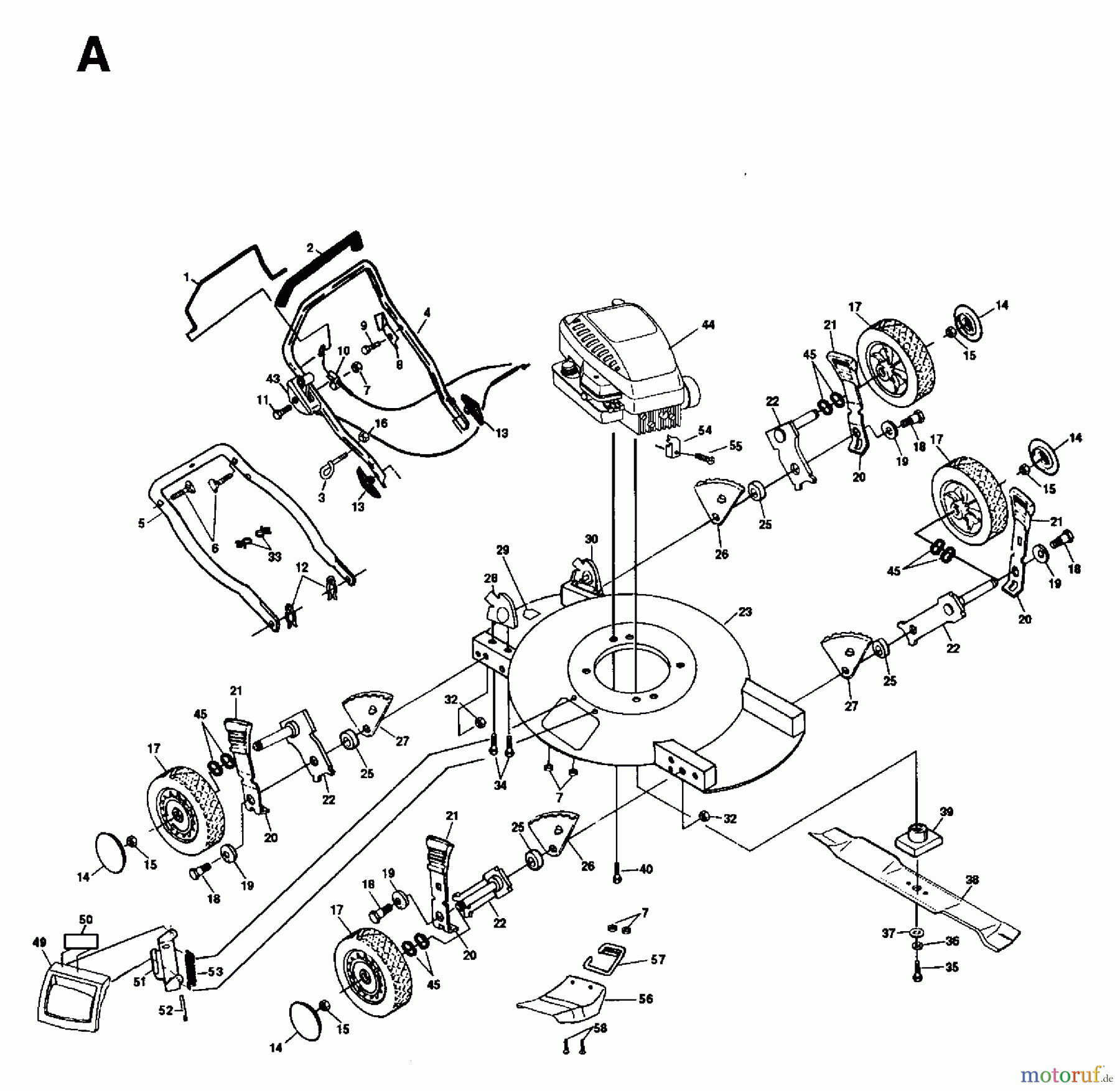Jonsered Rasenmäher 600 MII (954130007) - Jonsered Walk-Behind Mower (1997-04) PRODUCT COMPLETE