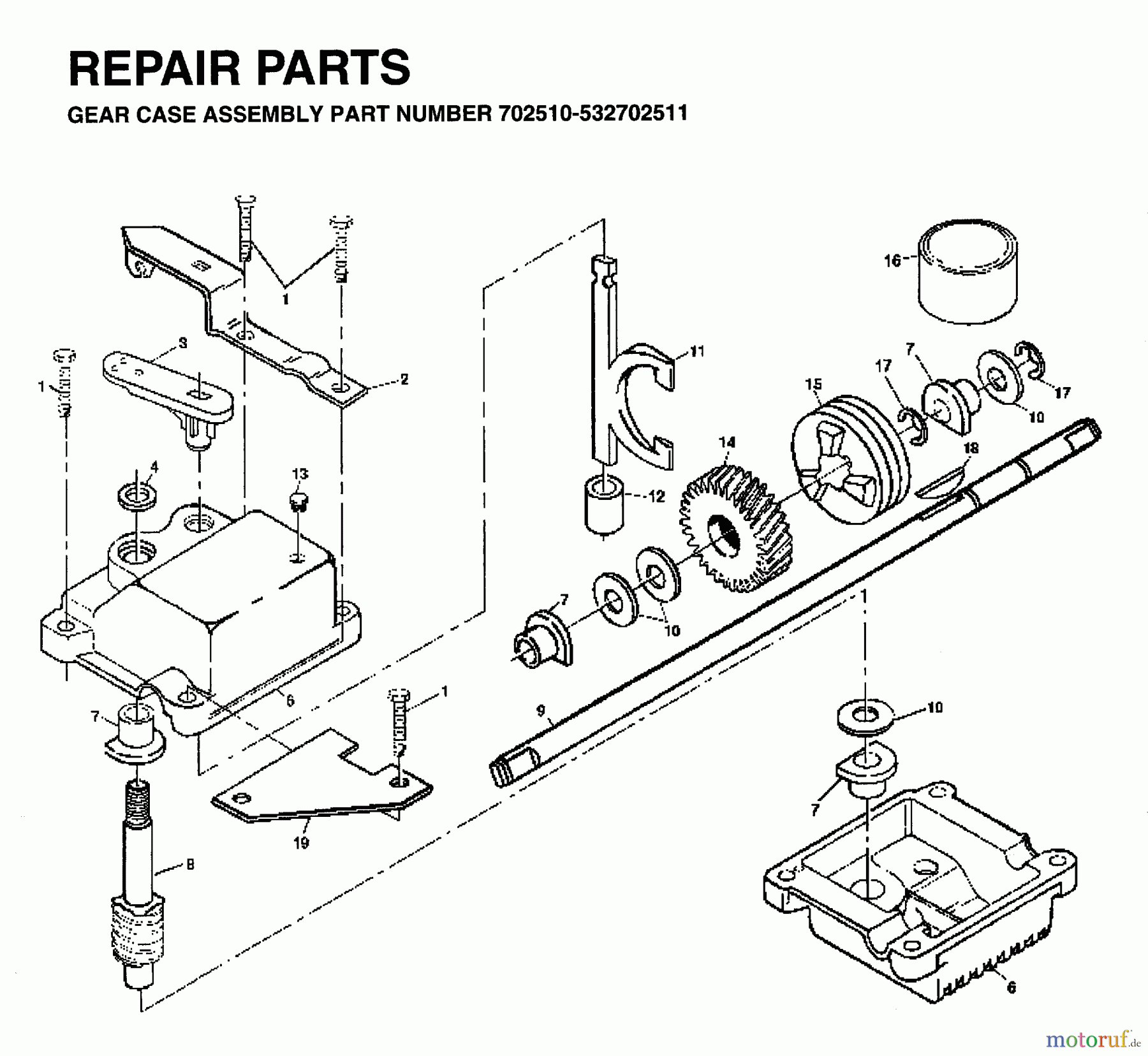  Jonsered Rasenmäher 600 SD (954056651) - Jonsered Walk-Behind Mower (1996-01) GEAR CASE
