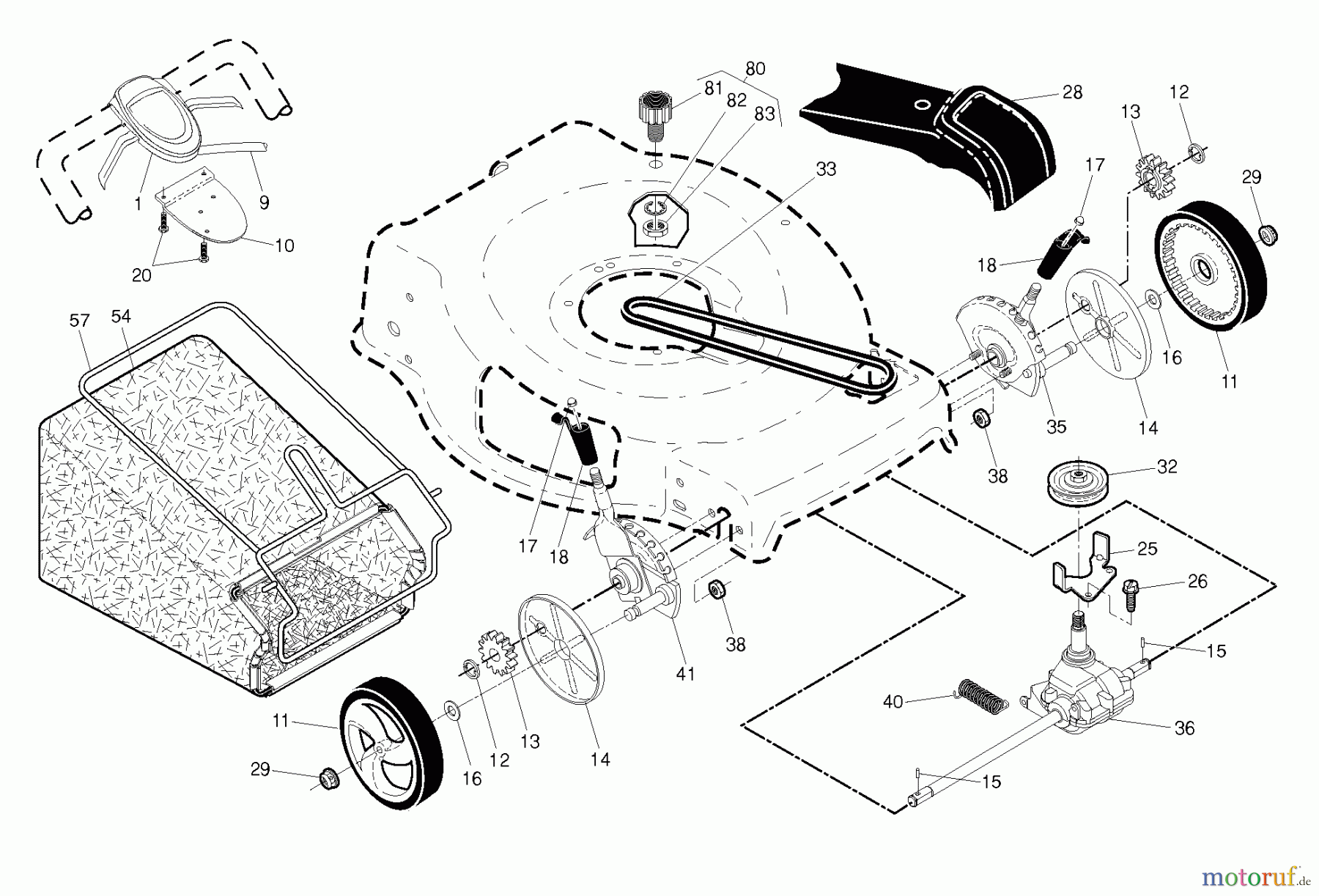  Jonsered Rasenmäher 961480021 (96148002100) - Jonsered Walk-Behind Mower (2010-12) DRIVE