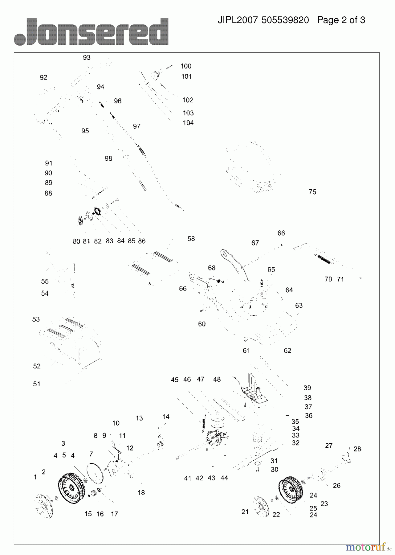Jonsered Rasenmäher LM2147CMD (965160101) - Jonsered Walk-Behind Mower (2008-02) PRODUCT COMPLETE