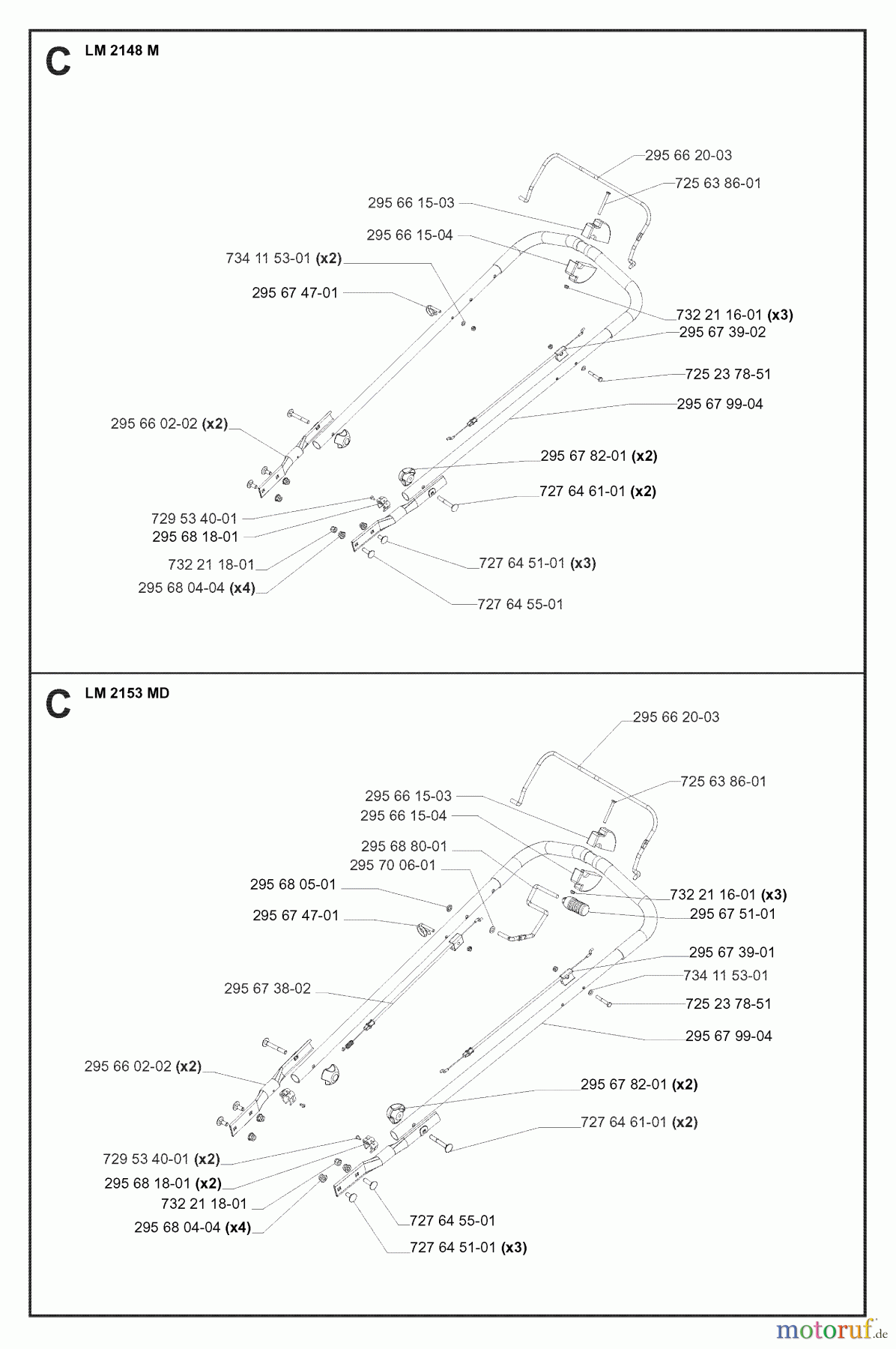 Jonsered Rasenmäher LM2148M (965174601) - Jonsered Walk-Behind Mower (2007-01) HANDLE CONTROLS