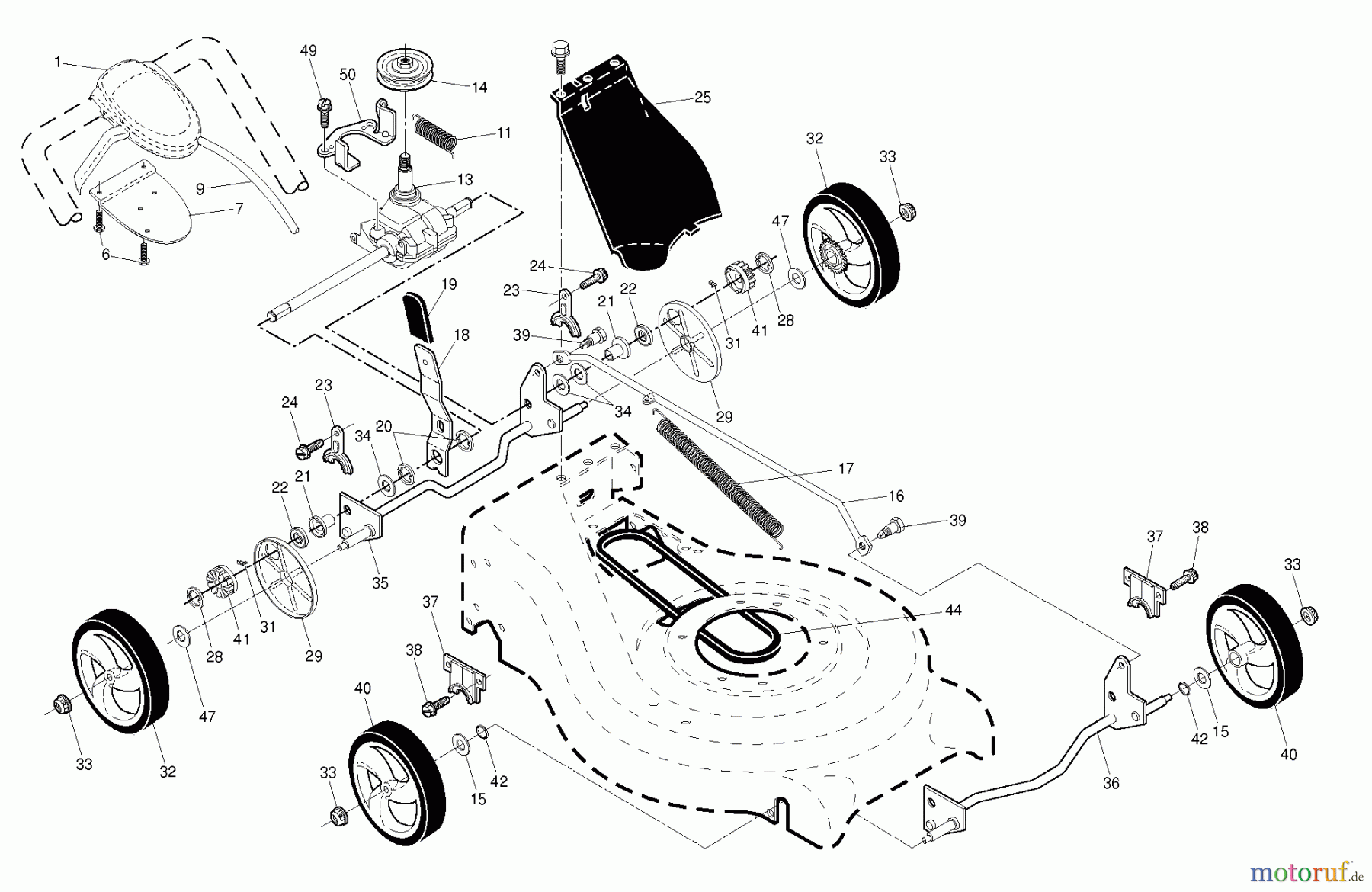 Jonsered Rasenmäher LM2152CMDA (96141019403) - Jonsered Walk-Behind Mower (2010-11) DRIVE