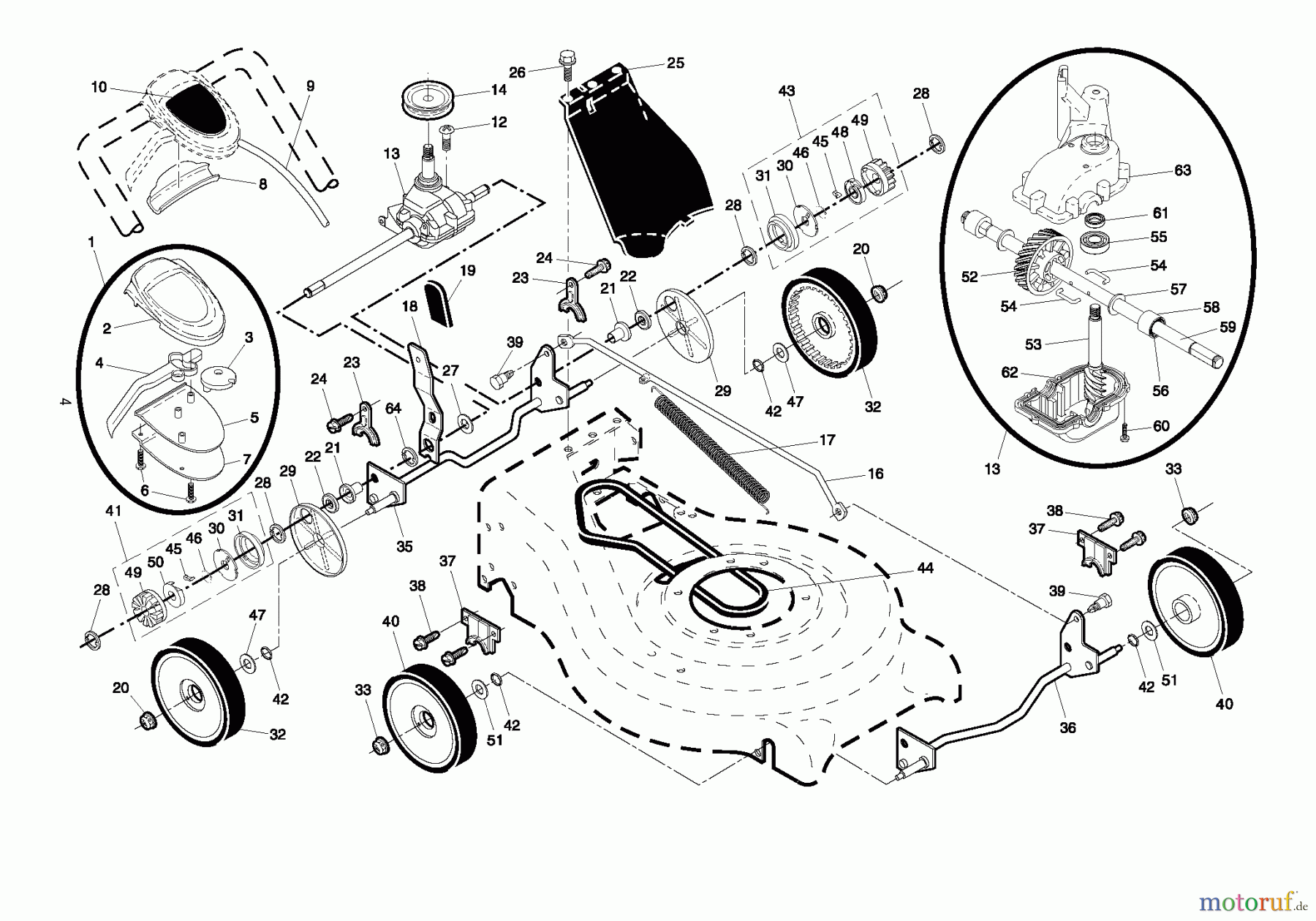 Jonsered Rasenmäher LM2153C (96141006601) - Jonsered Walk-Behind Mower (2007-03) DRIVE