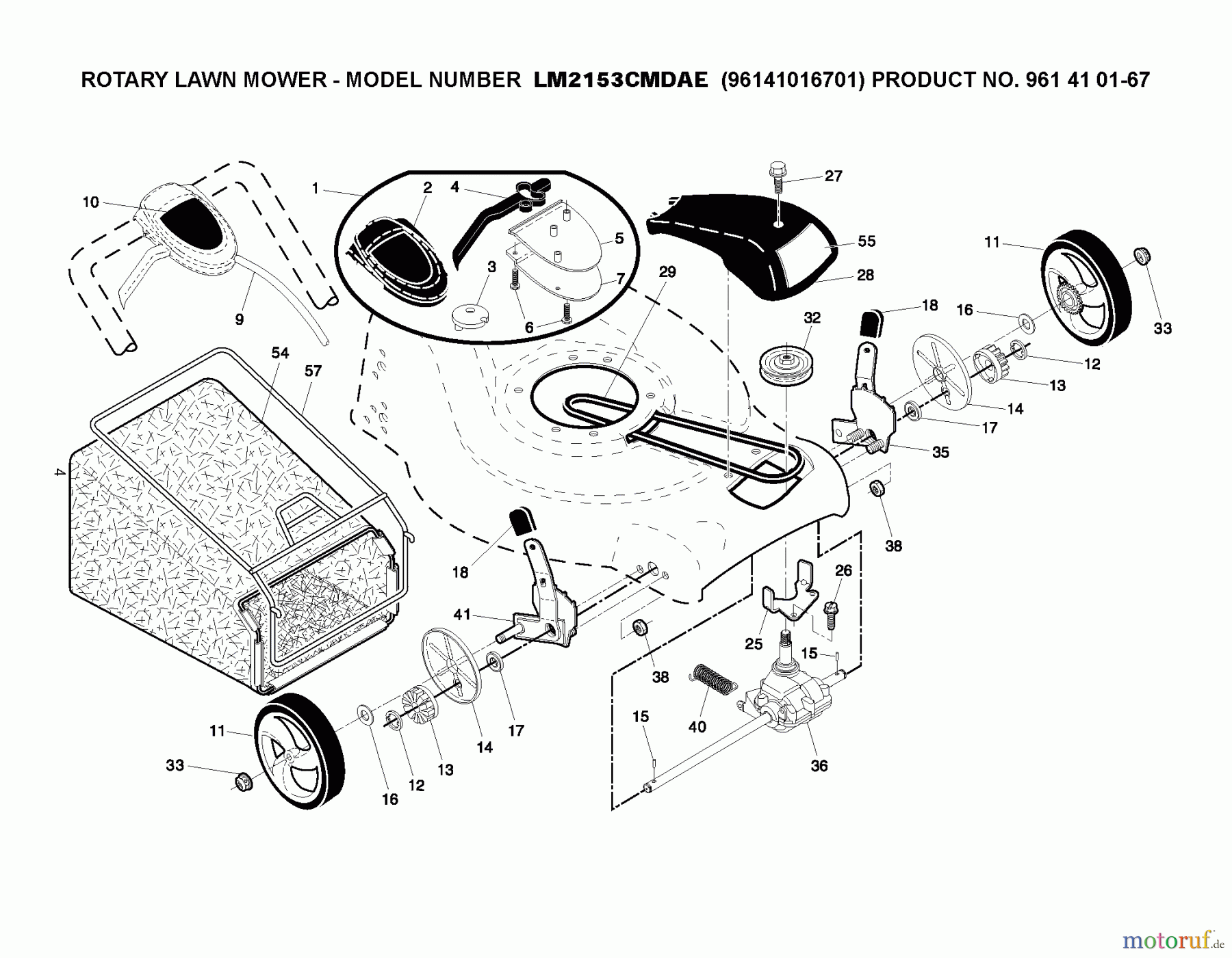 Jonsered Rasenmäher LM2153C (96141016701) - Jonsered Walk-Behind Mower (2009-09) PRODUCT COMPLETE #2