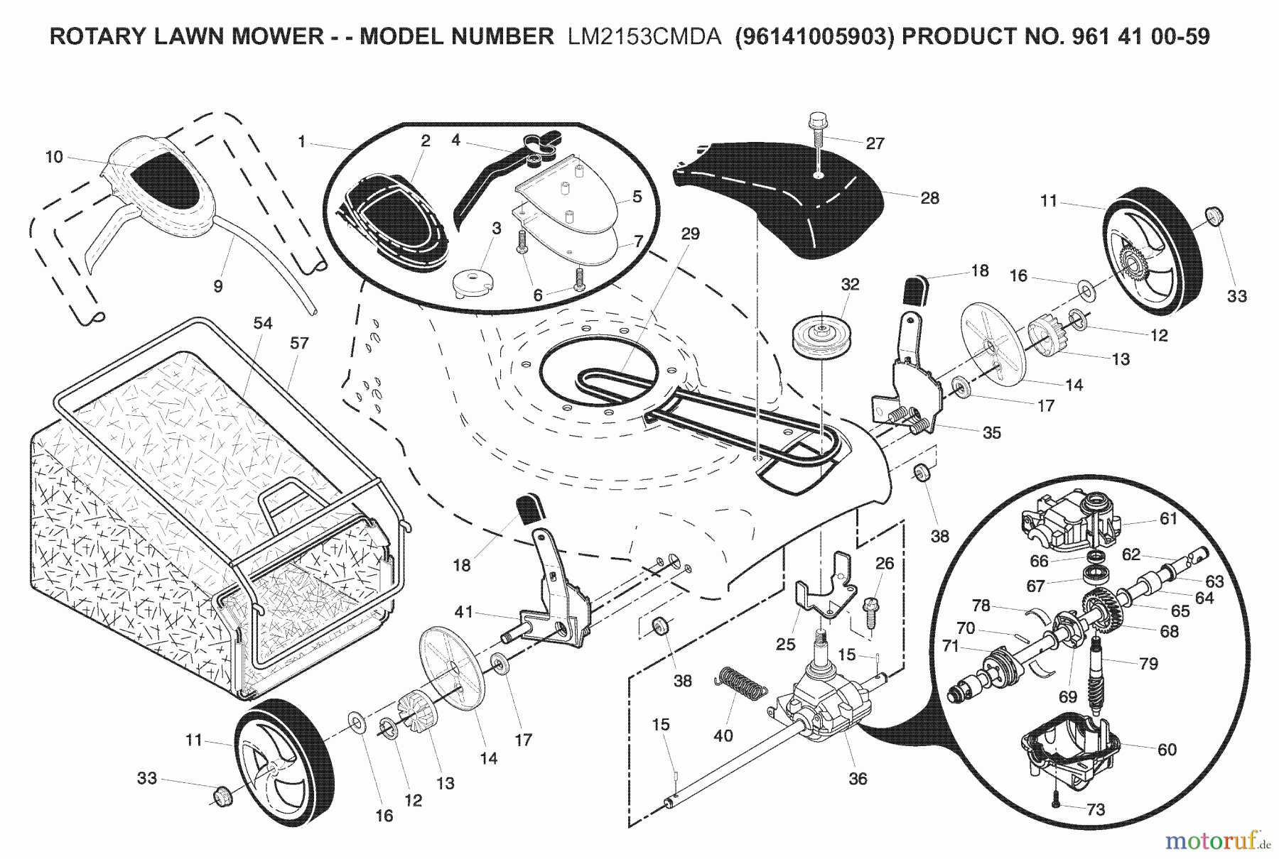 Jonsered Rasenmäher LM2153CMDA (96141005903) - Jonsered Walk-Behind Mower (2008-02) PRODUCT COMPLETE #2