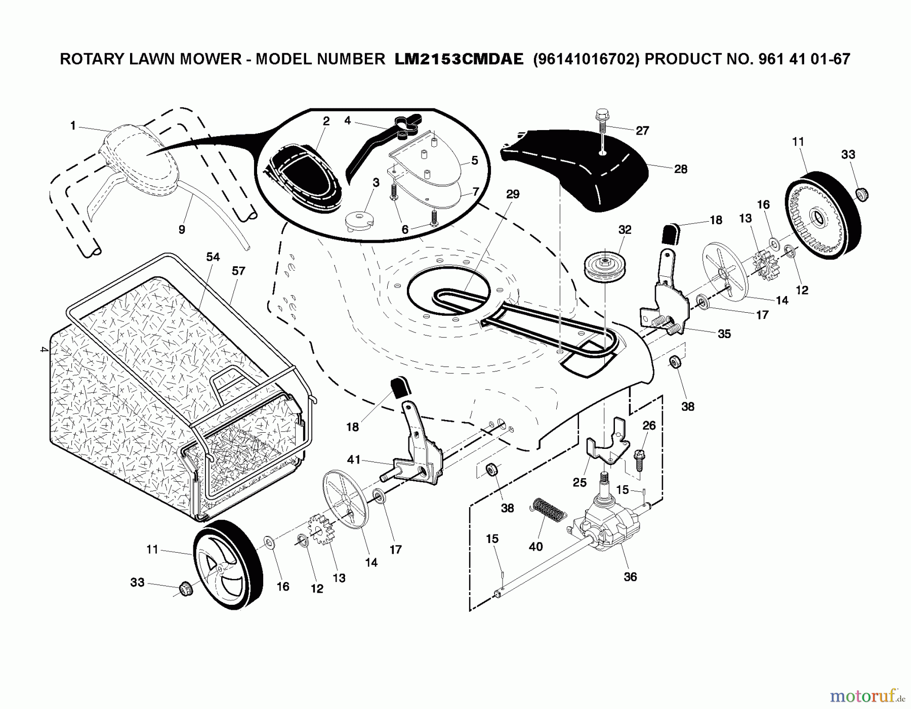 Jonsered Rasenmäher LM2153CMDAE (96141016702) - Jonsered Walk-Behind Mower (2009-09) PRODUCT COMPLETE #2