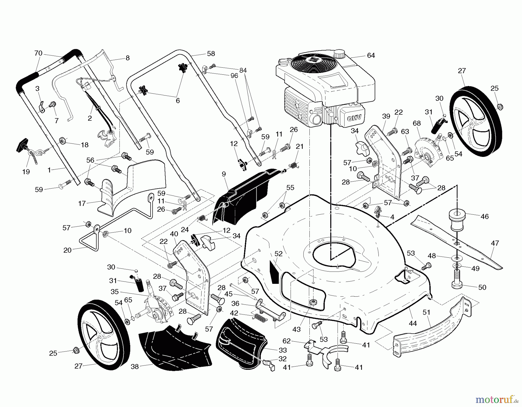 Jonsered Rasenmäher LM2156CMDA (96141022303) - Jonsered Walk-Behind Mower (2010-12) FRAME