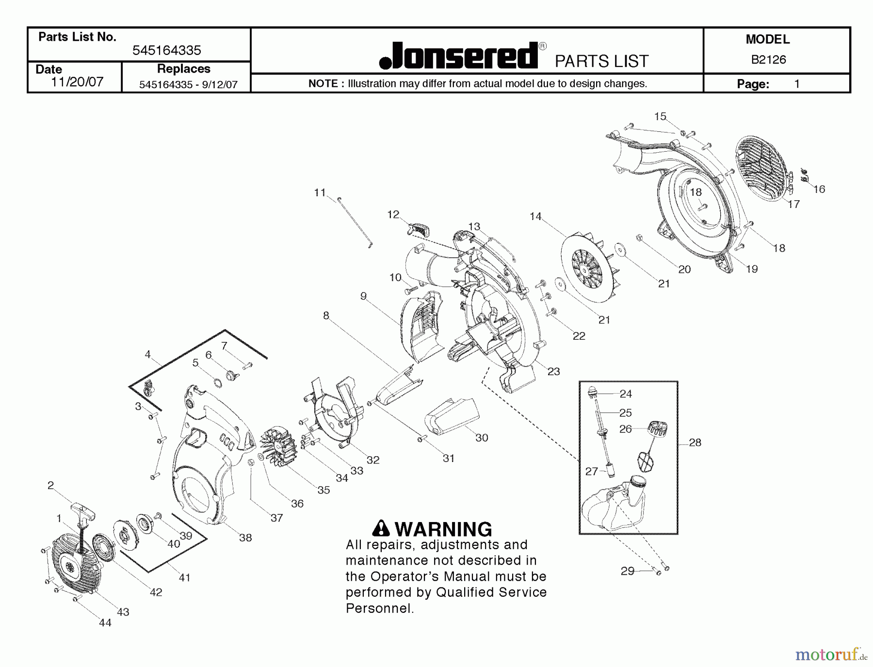 Jonsered Sonstiges B2126 - Jonsered Blower/Vacuum (2008-06) HOUSING