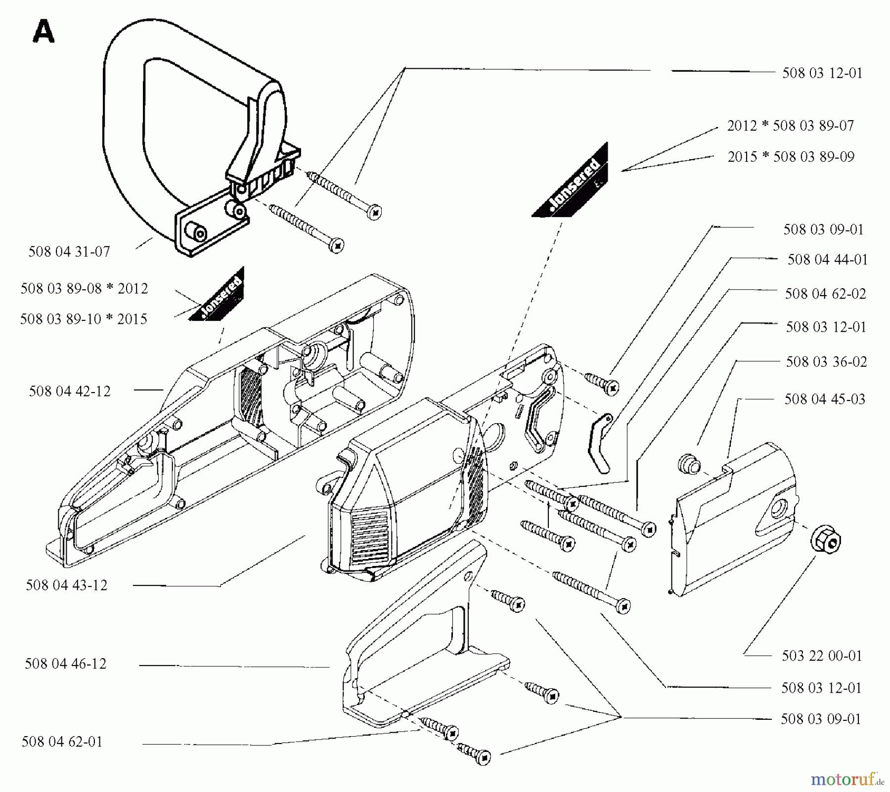 Jonsered Motorsägen 2015EL - Jonsered Chainsaw (1992-04) HOUSING