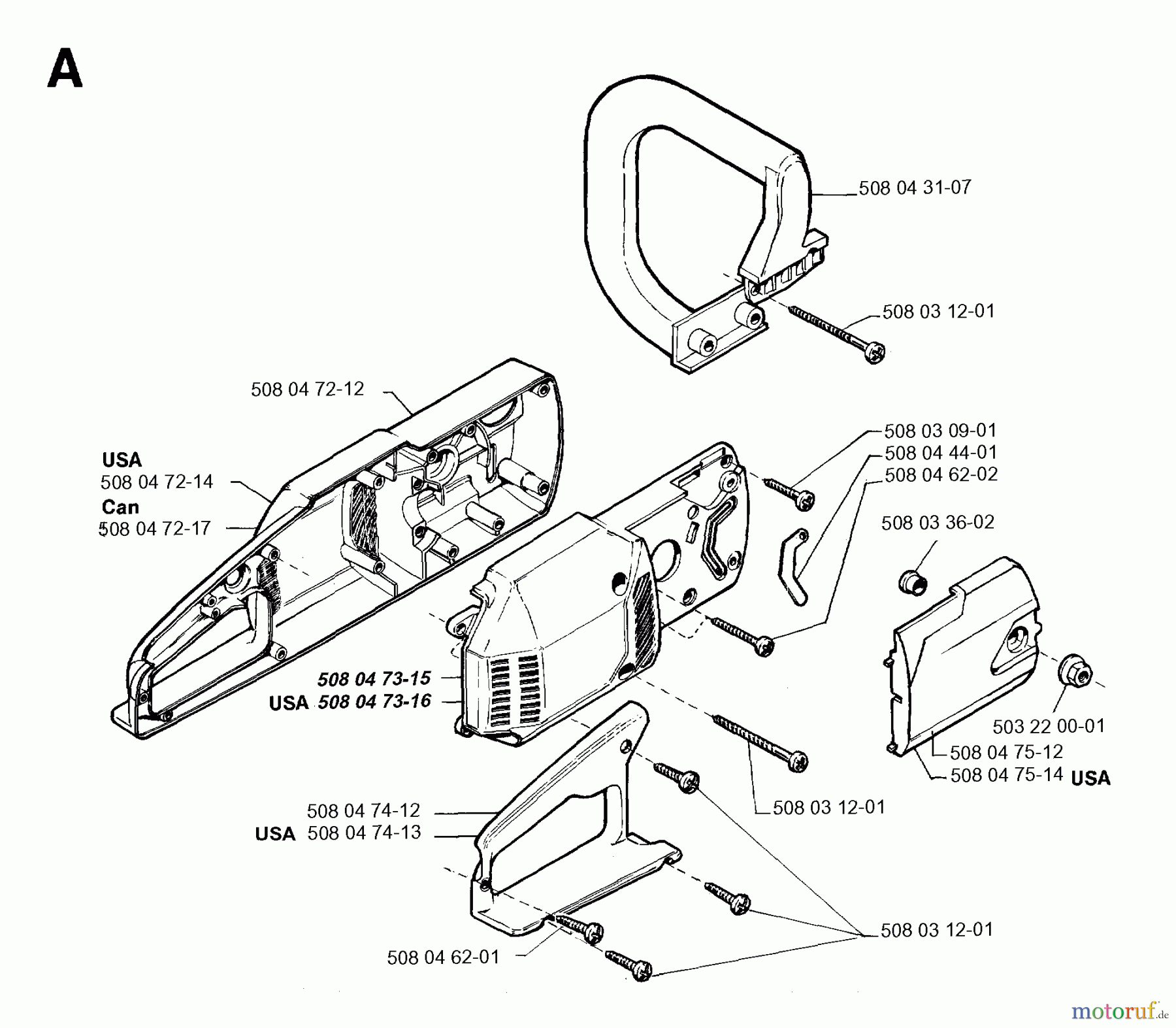 Jonsered Motorsägen 2016EL - Jonsered Chainsaw (1995-05) HOUSING