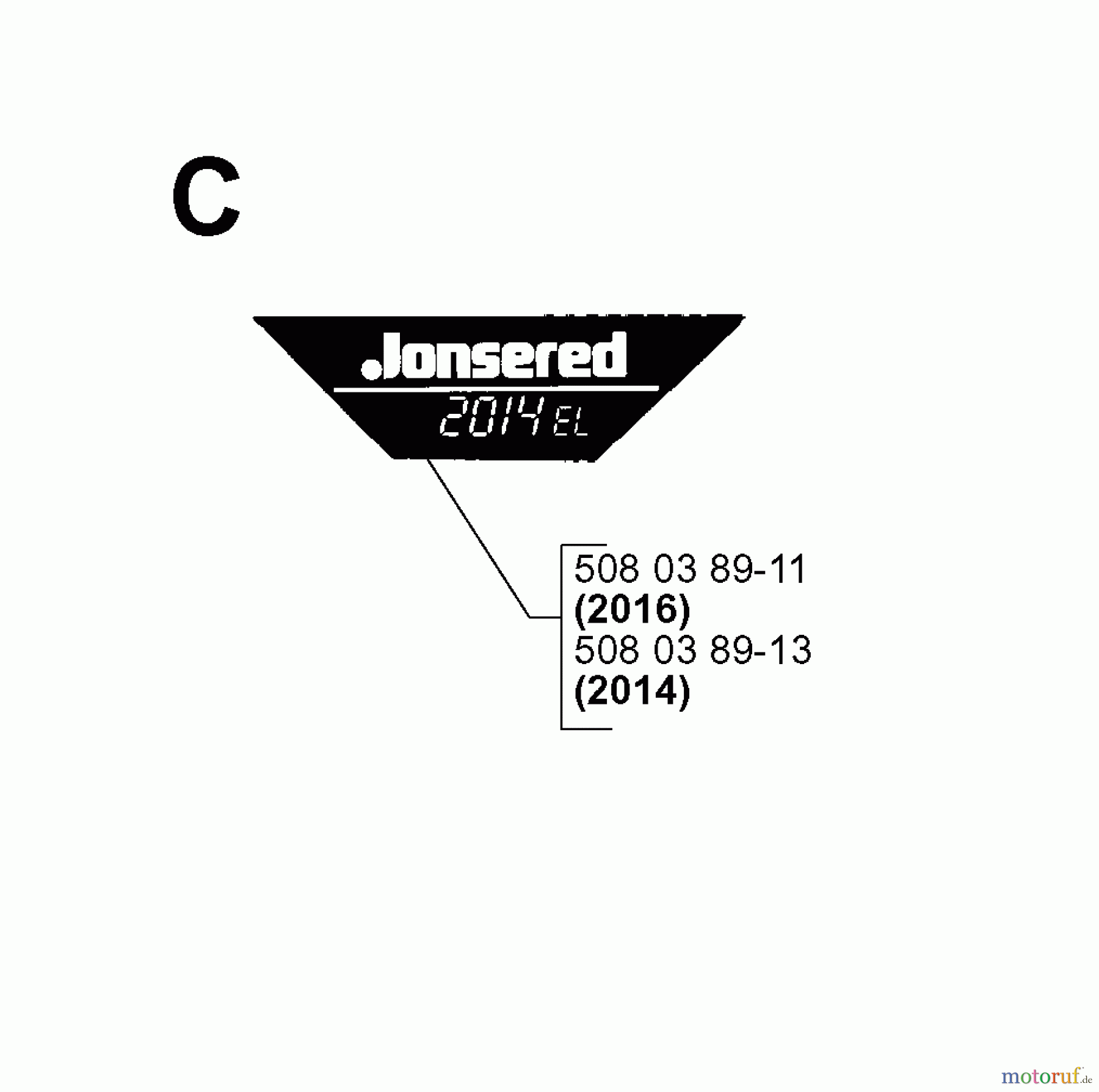 Jonsered Motorsägen 2014EL - Jonsered Chainsaw (1998-10) DECALS