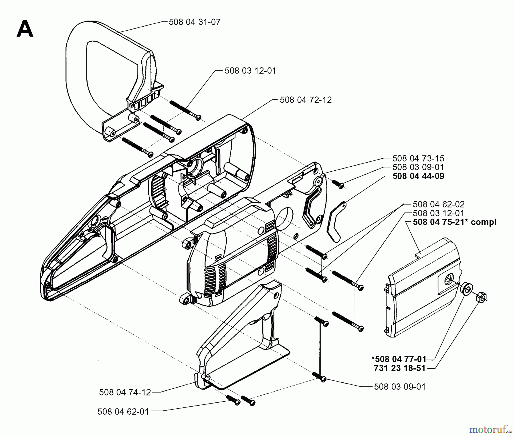 Jonsered Motorsägen 2016EL - Jonsered Chainsaw (1998-10) HOUSING