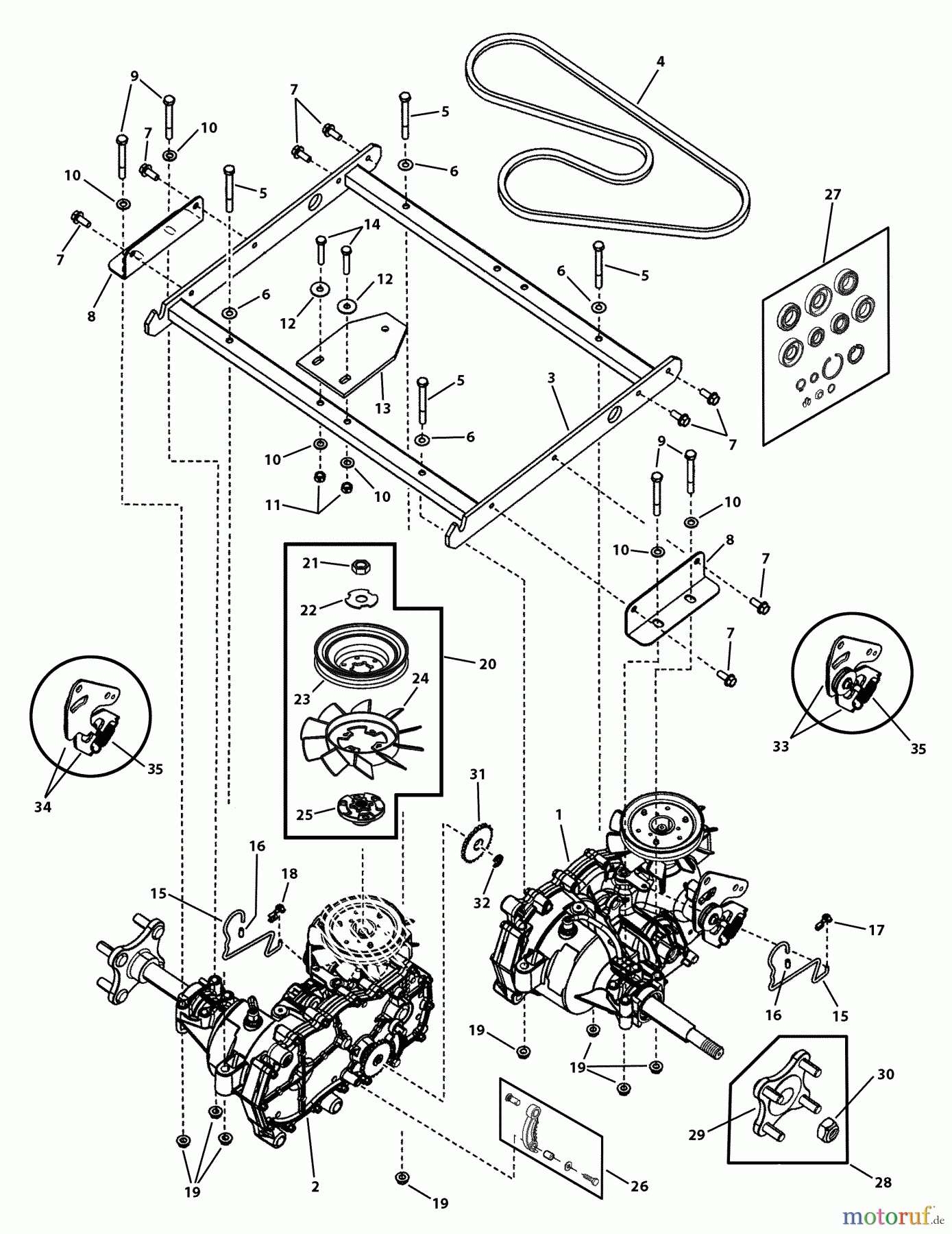 Murray Nullwendekreismäher, Zero-Turn C950-60107-0 (7800819) - Craftsman ZTS7000, 26HP B&S w/52