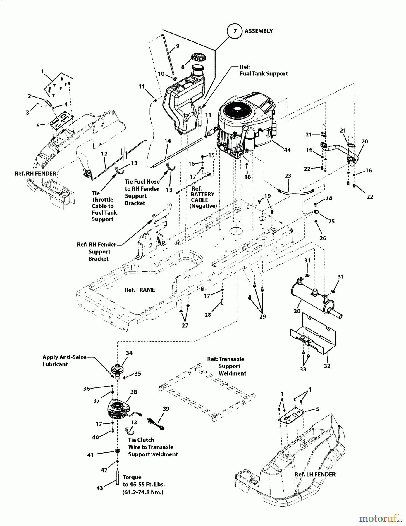 Murray Nullwendekreismäher, Zero-Turn 107.280071 (7800690) - Craftsman ZTS7000, 285Z, 26HP B&S w/52