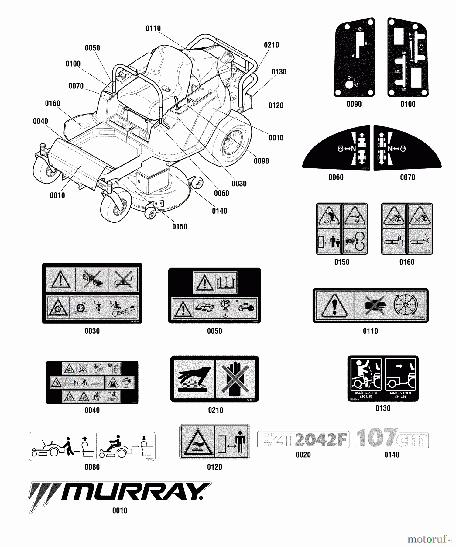 Murray Nullwendekreismäher, Zero-Turn EZT2042 (2691041-02) - Murray 42