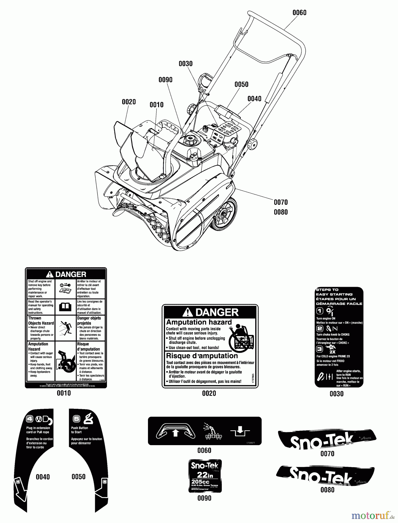 Murray Schneefräsen 1696306-00 (938022) - Briggs & Stratton Sno-Tek 22