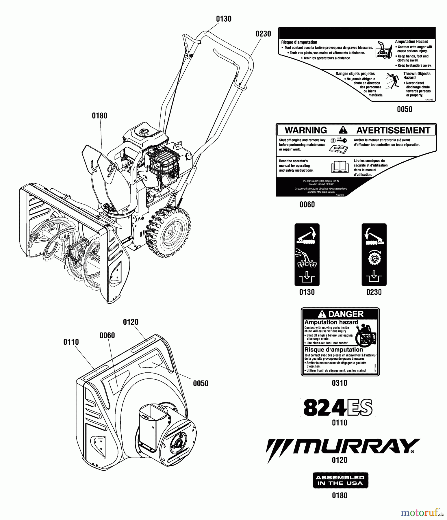 Murray Schneefräsen 824ES (1696267-00) - Murray 24