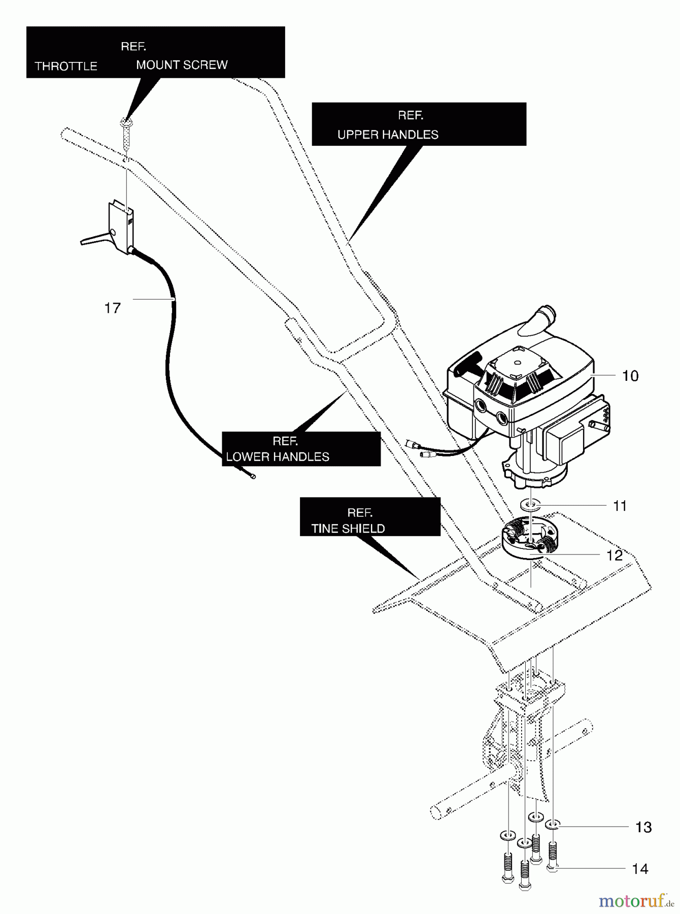 Murray Motorhacken und Kultivierer 11052x30B - Murray Cultivator (2000) Engine Mount