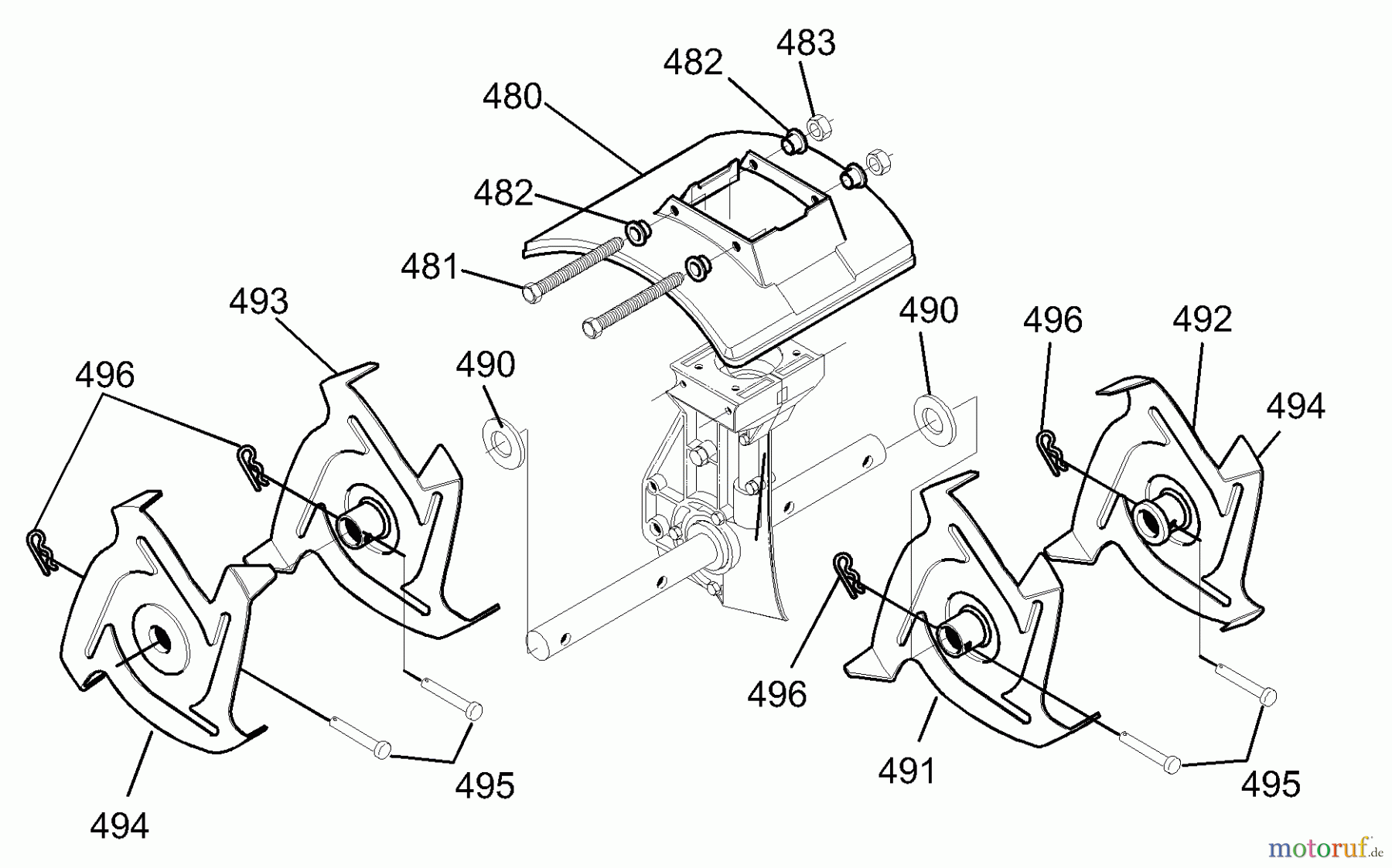  Murray Motorhacken und Kultivierer 11052x4C - Murray Cultivator (2001) Tine & Shield Assembly
