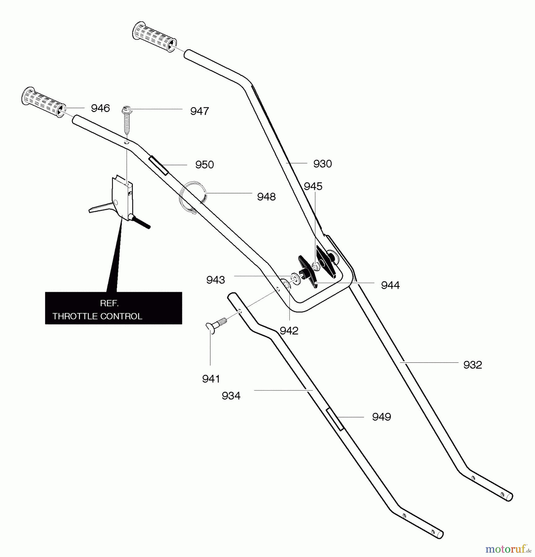  Murray Motorhacken und Kultivierer 11052x4NC - Murray Cultivator (2004) Handle Assembly