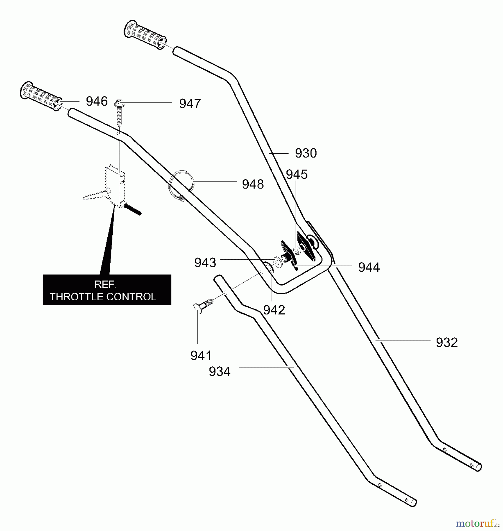  Murray Motorhacken und Kultivierer 11052x92B - B&S/Murray Cultivator (2000) (Walmart) Handle Assembly