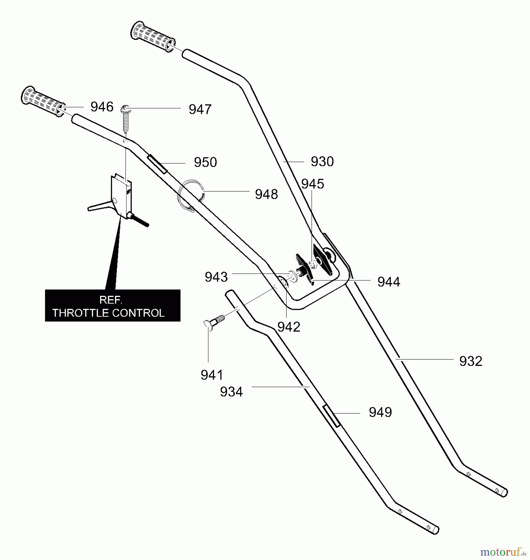  Murray Motorhacken und Kultivierer 11052x92NA - B&S/Murray Cultivator (2003) (Walmart) Handle Assembly