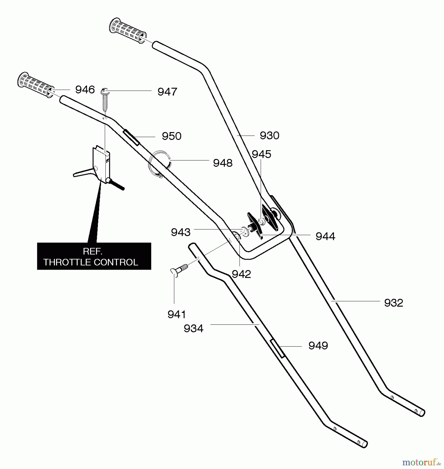 Murray Motorhacken und Kultivierer 11053x4NB - Murray Cultivator (2005) Handle Assembly