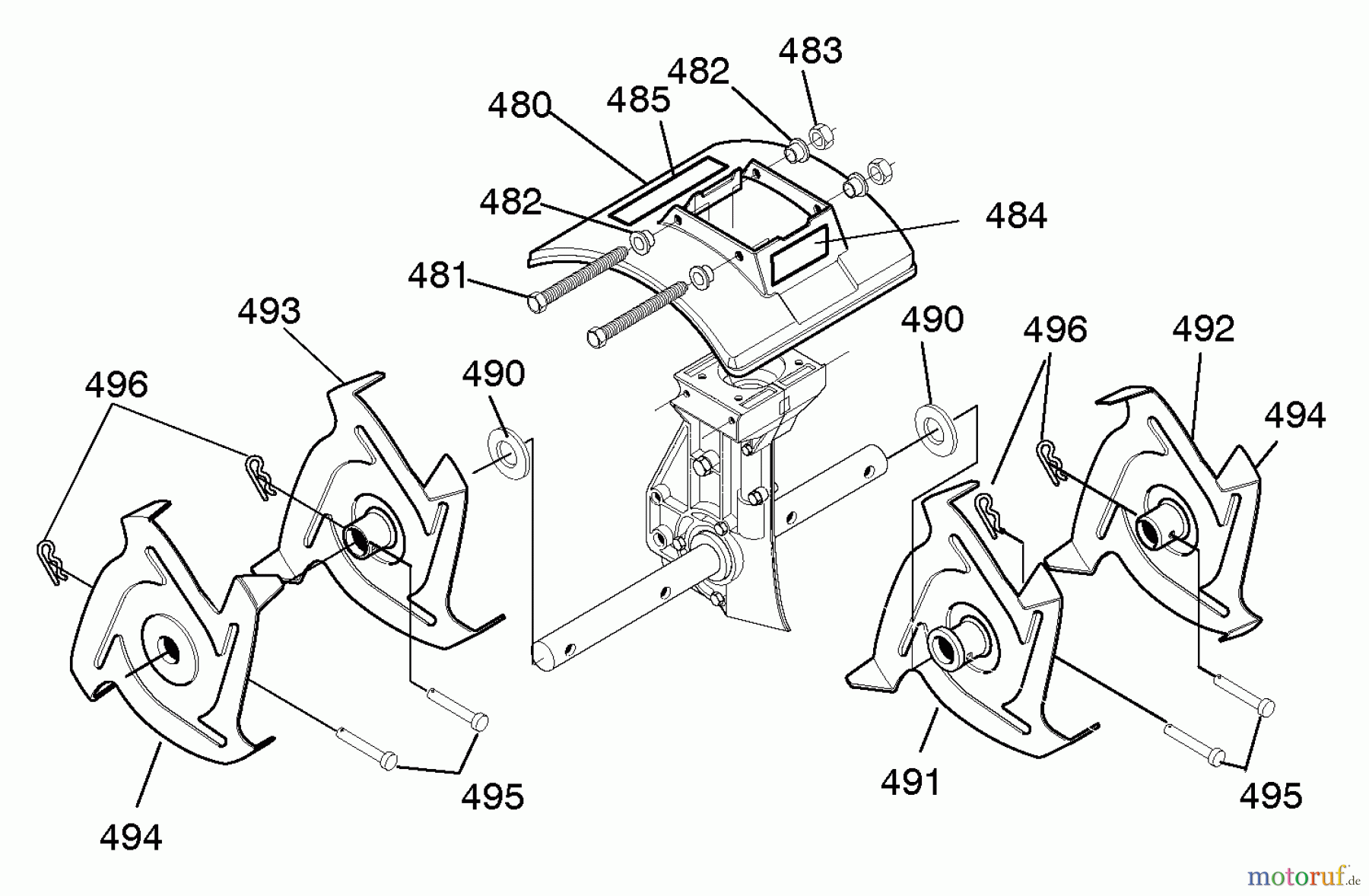  Murray Motorhacken und Kultivierer 11053x92NB - B&S/Murray Cultivator (2005) (Walmart) Tines & Shield Assembly
