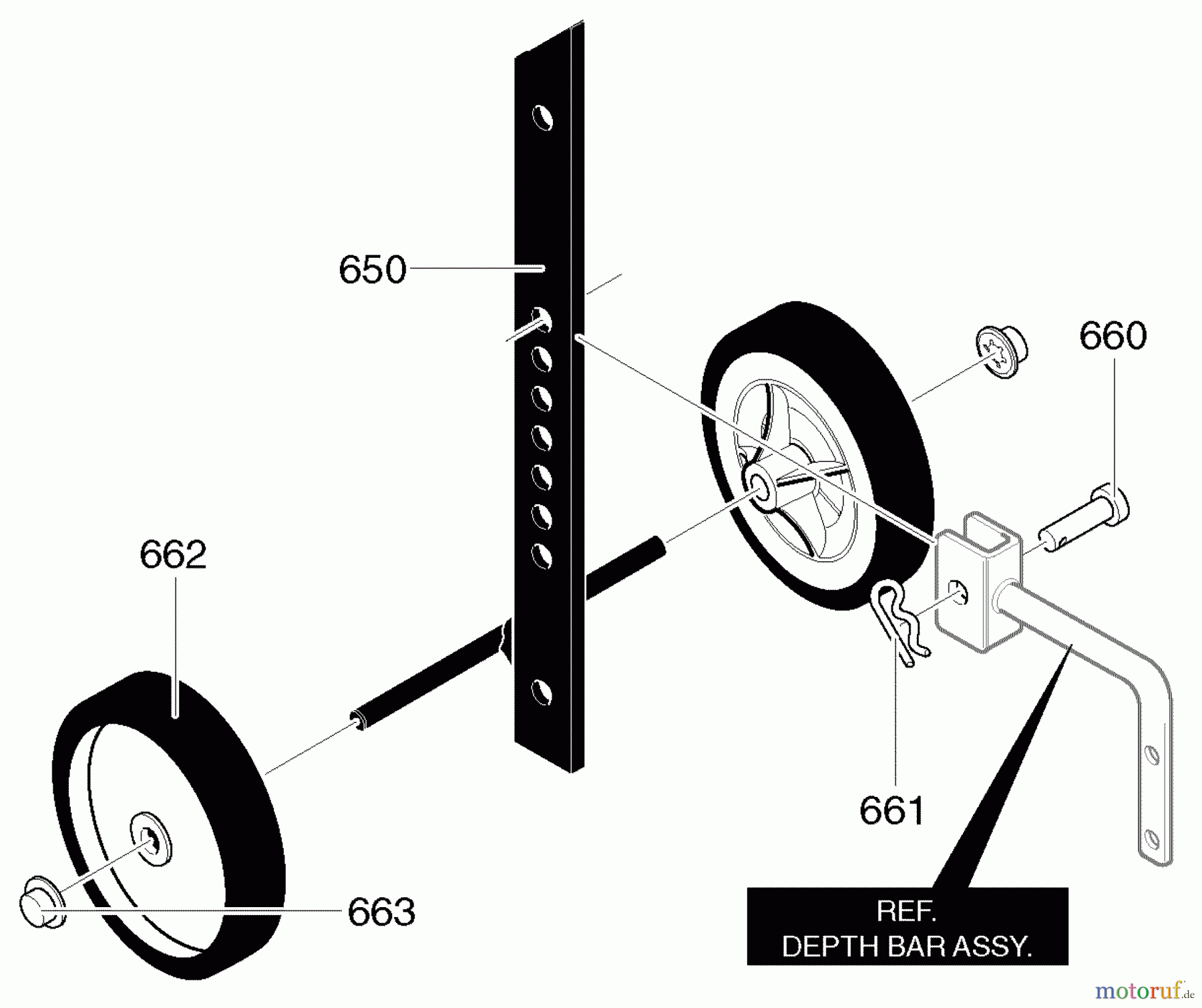 Murray Motorhacken und Kultivierer 536.29252300 - Craftsman Cultivator (2004) (Sears) Wheel Support Assembly