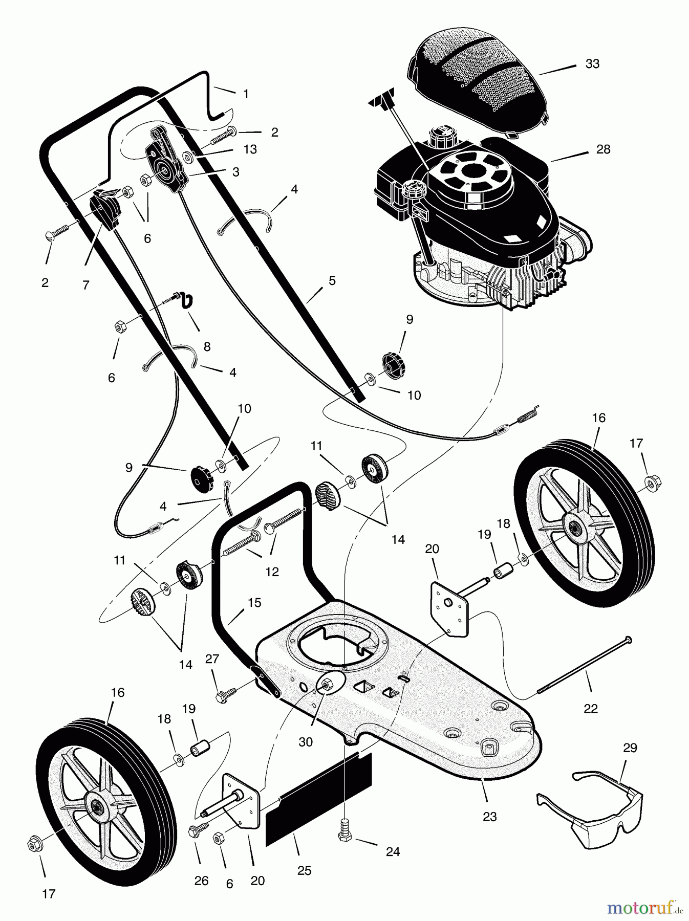 Murray Trimmer zum Schieben TM6000x5A - Murray Walk-Behind String Trimmer (2004) Mower Housing And Handle Assembly