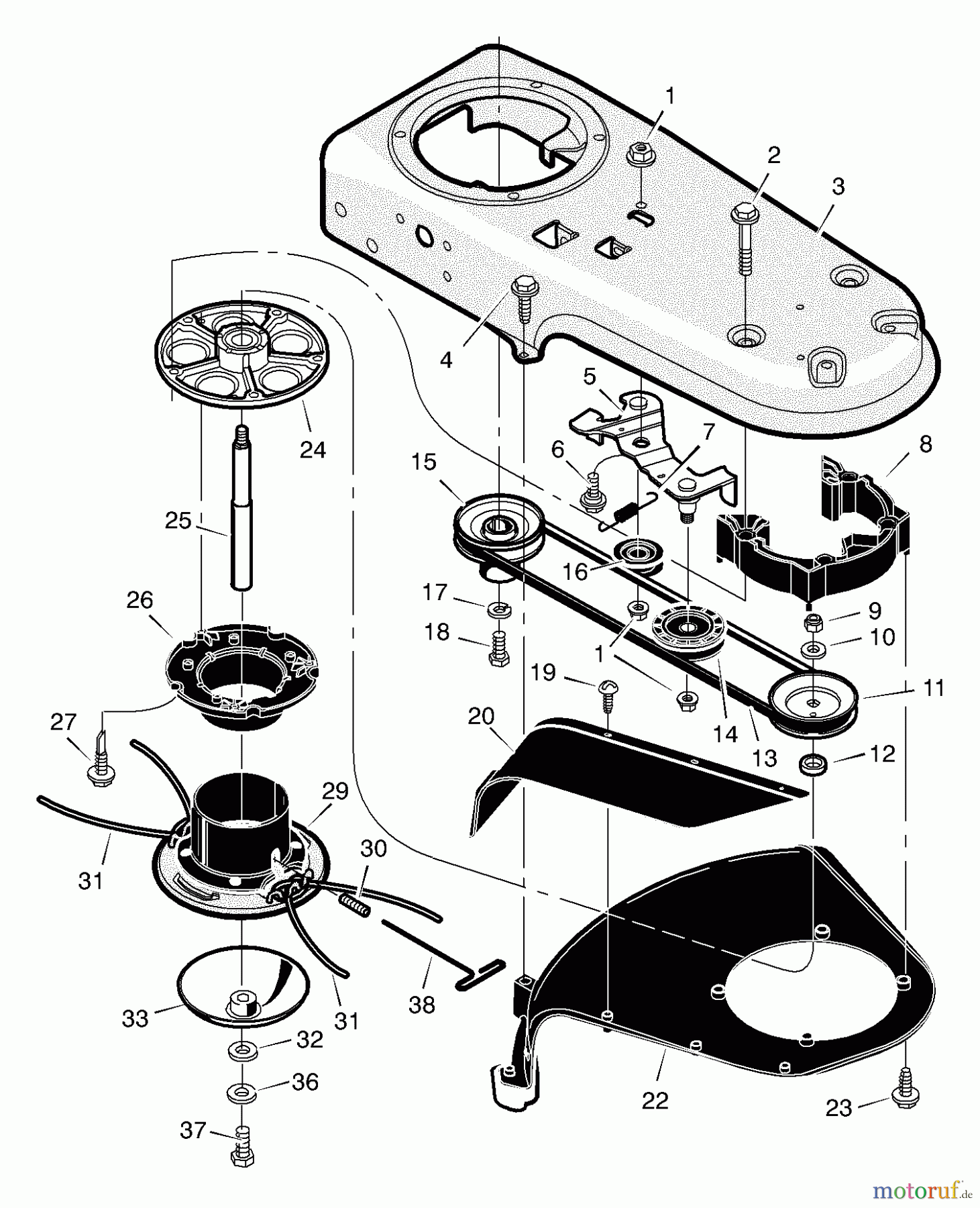 Murray Trimmer zum Schieben TM6000x8C - Scotts Walk-Behind String Trimmer (2004) (Home Depot) Cutter Drive Assembly