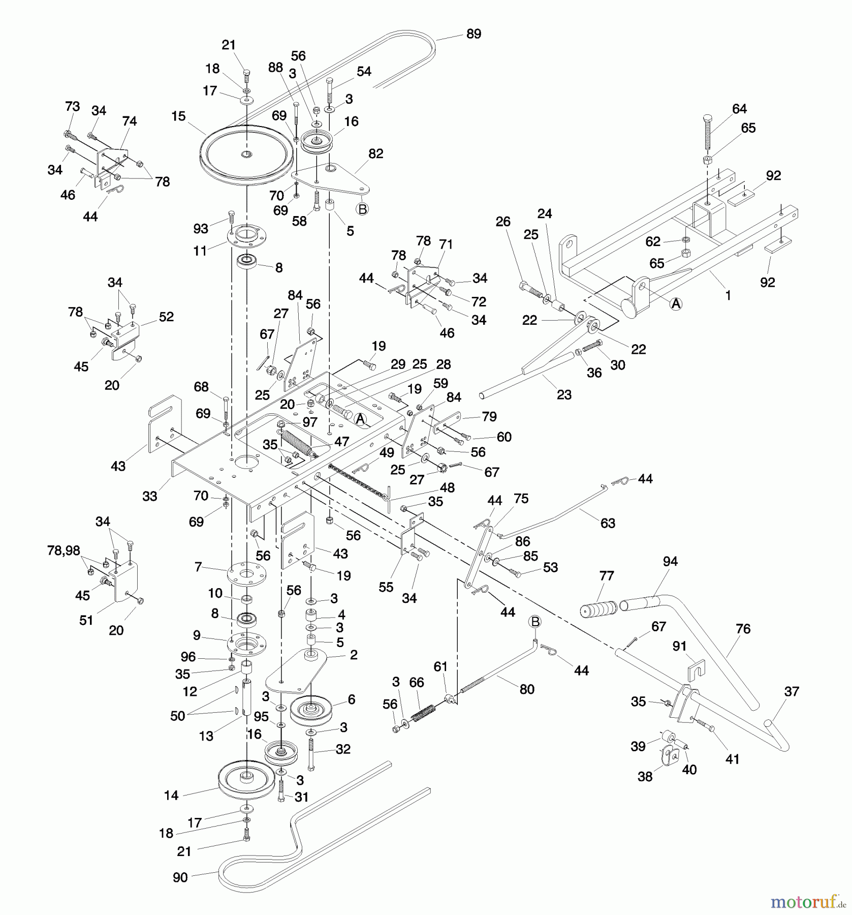 Murray Rasenmäherzubehör 24583 - Murray Snow Thrower, Tractor Mounted (2001) Frame Mount Assembly