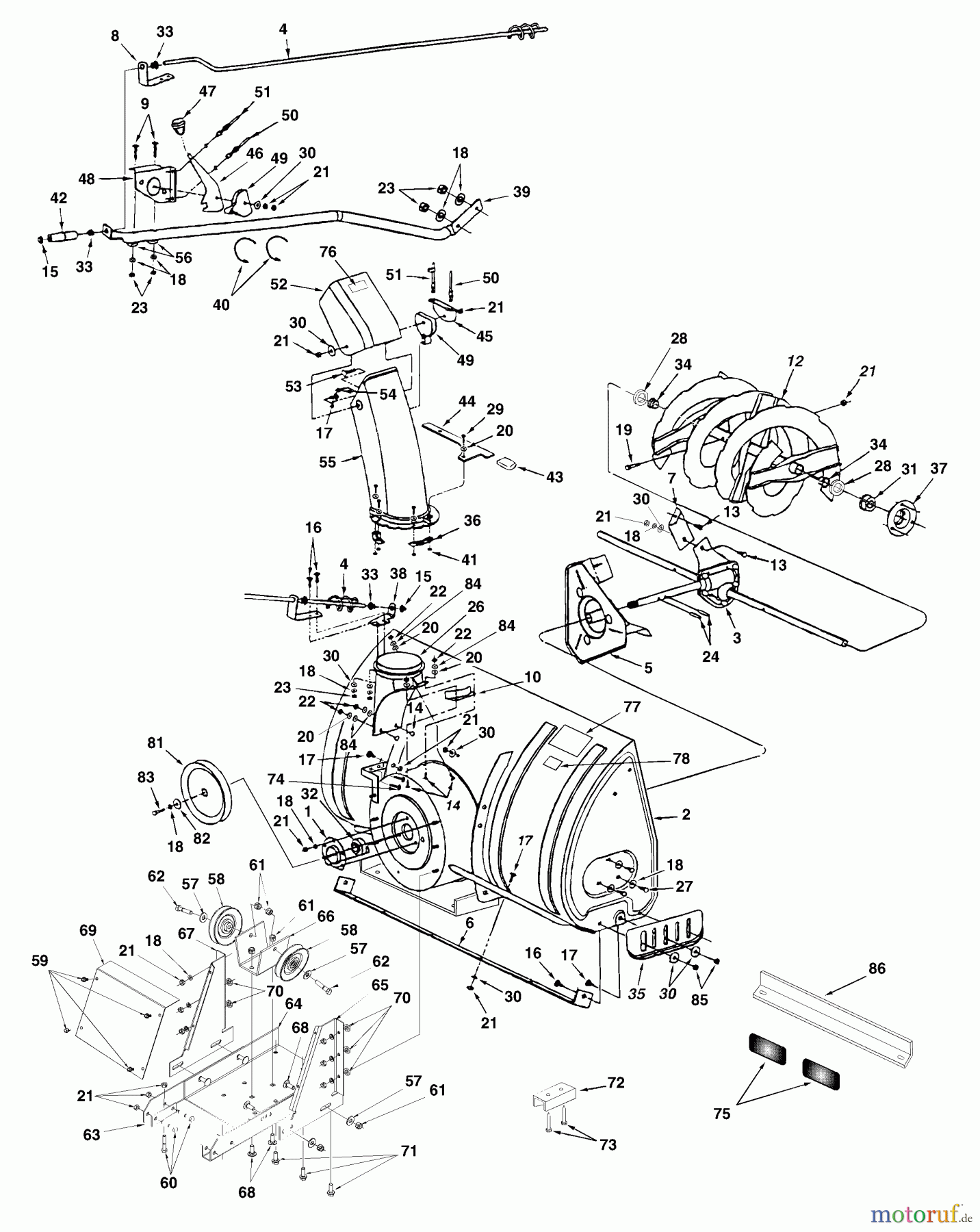  Murray Rasenmäherzubehör 24583 - Murray Snow Thrower, Tractor Mounted (2001) Snow Thrower Assembly