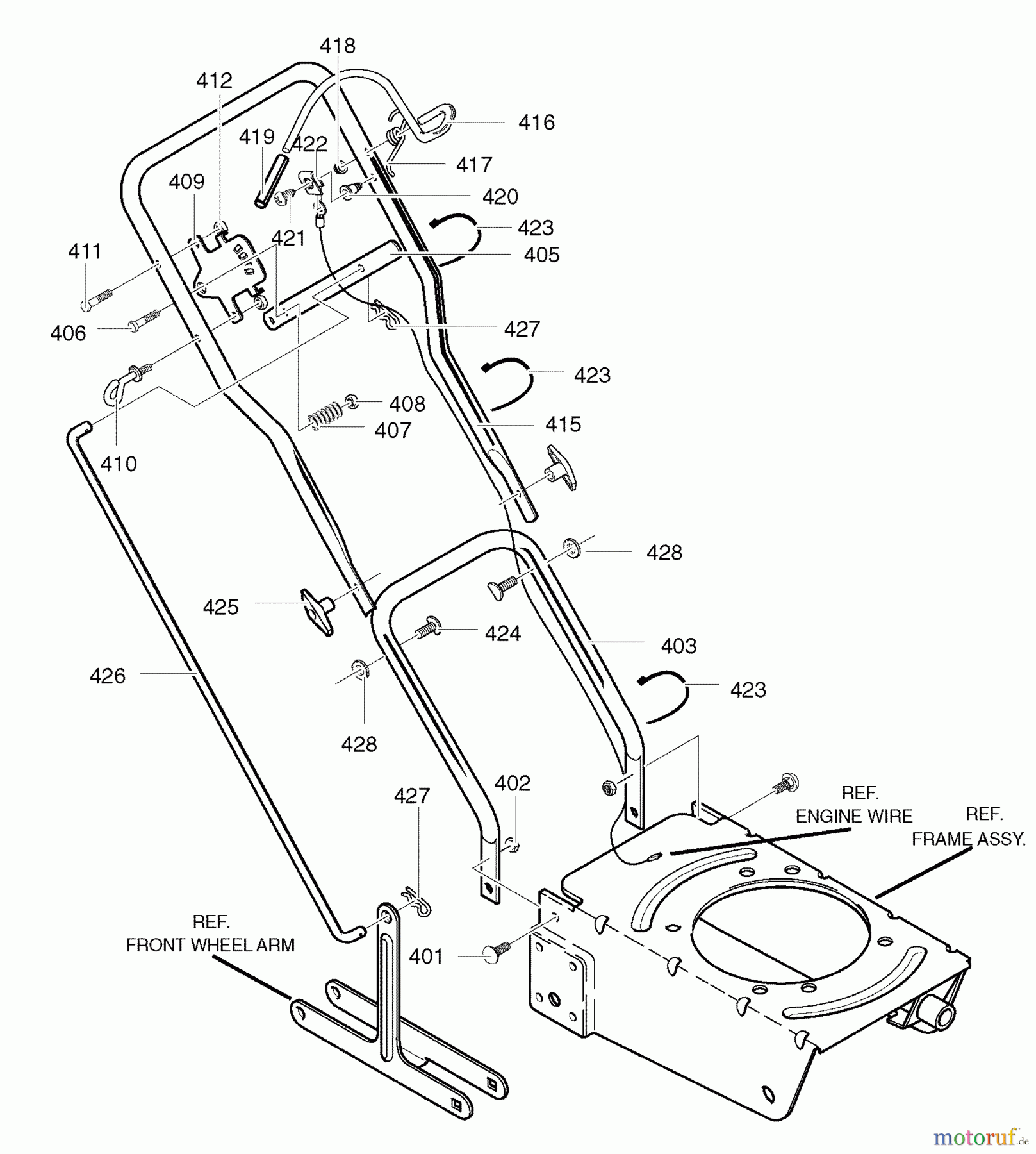 Murray Kantenschneider 536.772321 (77232100NC) - Craftsman Edger (2007) (Sears) Handle Assembly