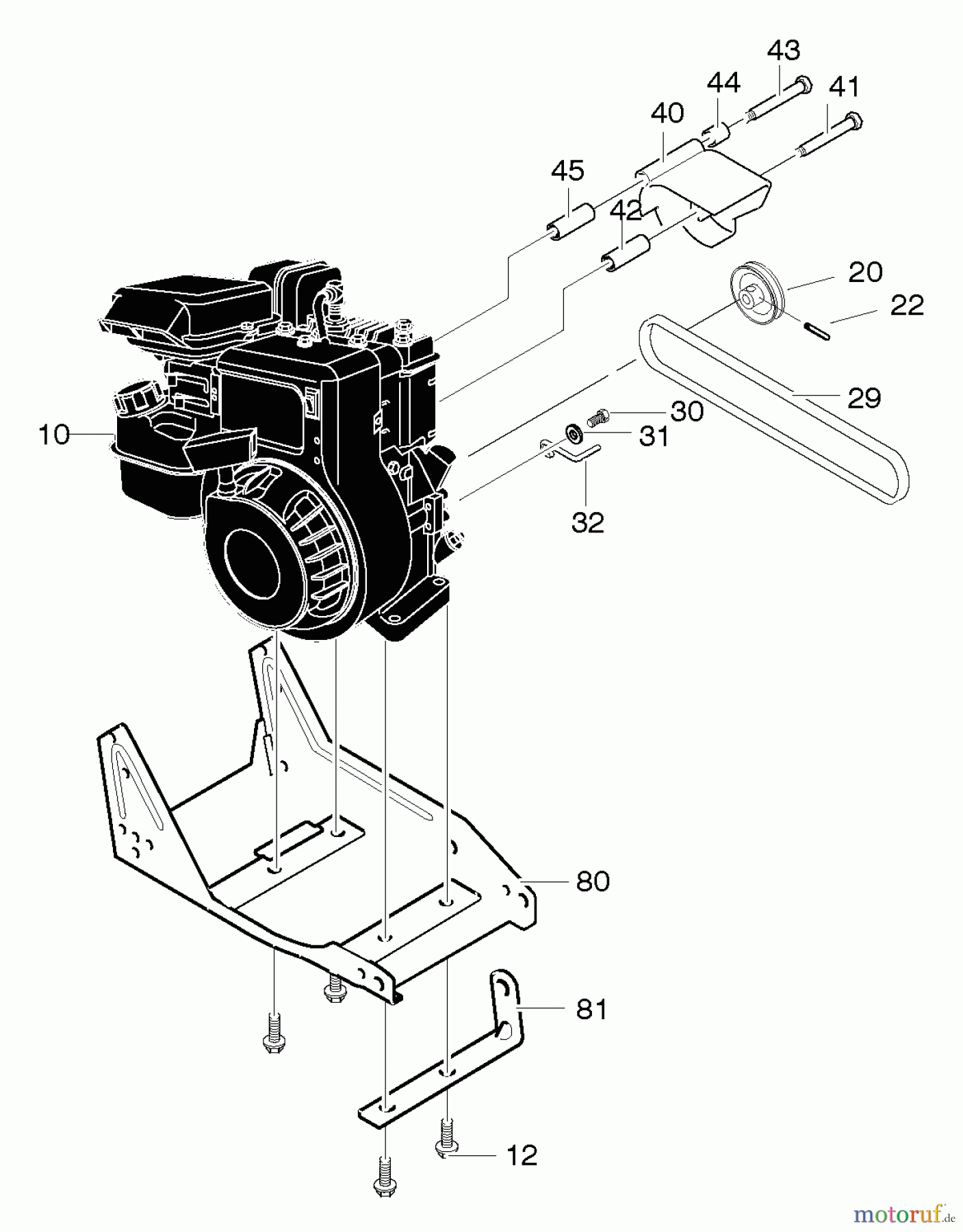 Murray Kantenschneider 536.772342 - Craftsman Edger (2005) (Sears) Engine & Frame Assembly