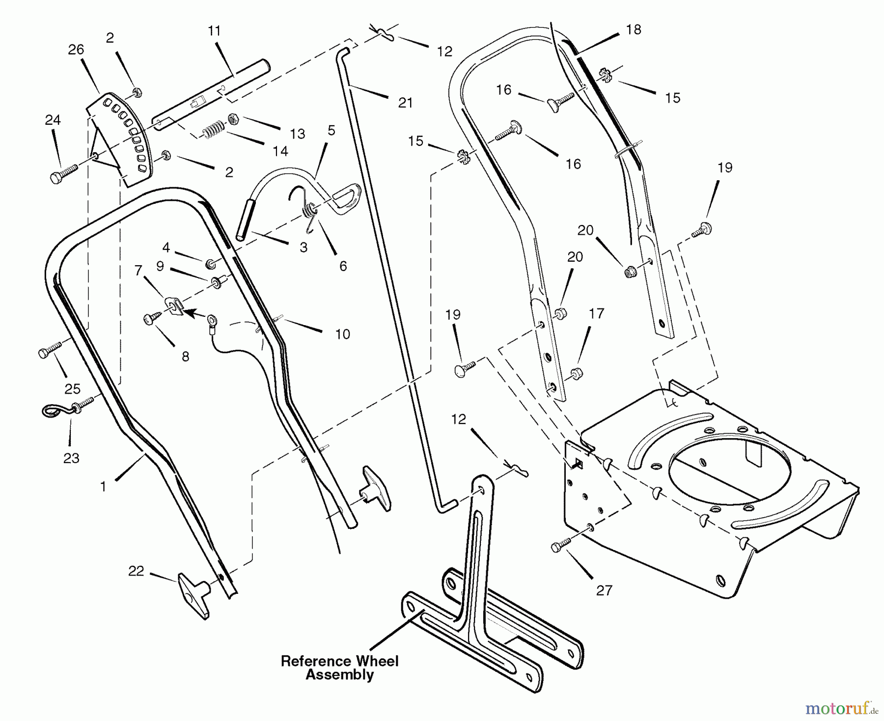 Murray Kantenschneider 536.772350 (77235000NB) - Craftsman Edger (2007) (Sears) Handle Assembly