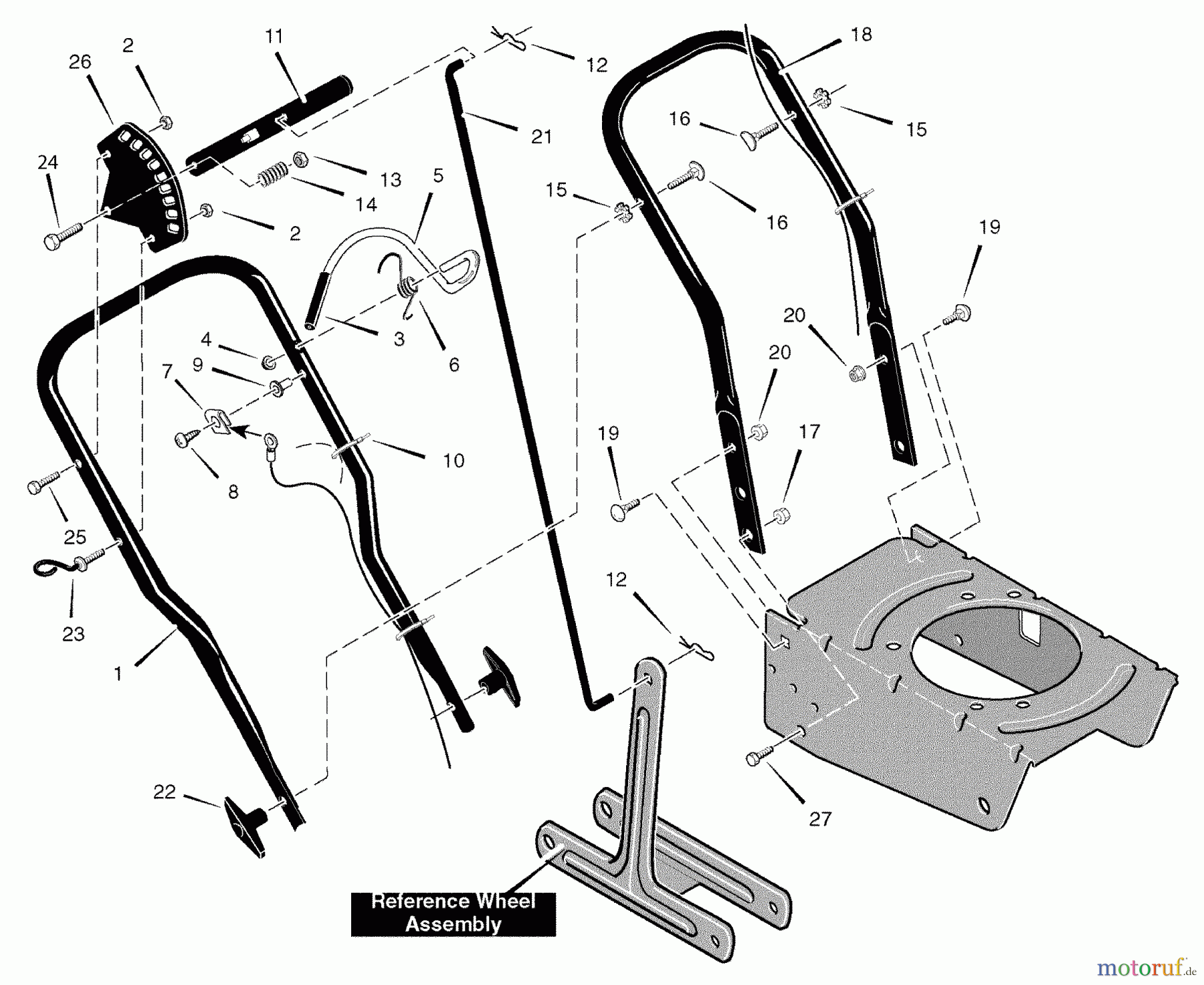 Murray Kantenschneider 536.772350 - Craftsman Edger (2006) (Sears) Handle Assembly