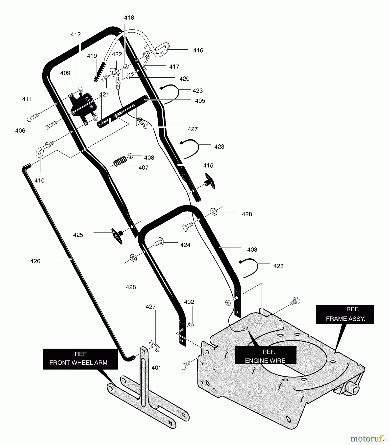 Murray Kantenschneider EV3550x92A - B&S/Murray Edger (2003) (Walmart) Handle Assembly