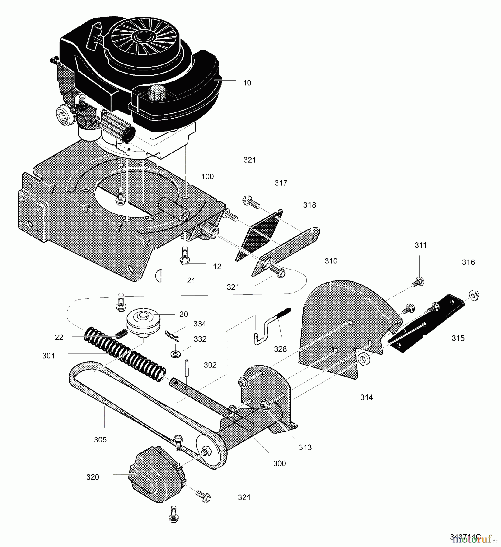 Murray Kantenschneider EV3850x4A - Murray Edger (2002) Engine & Blade Assembly