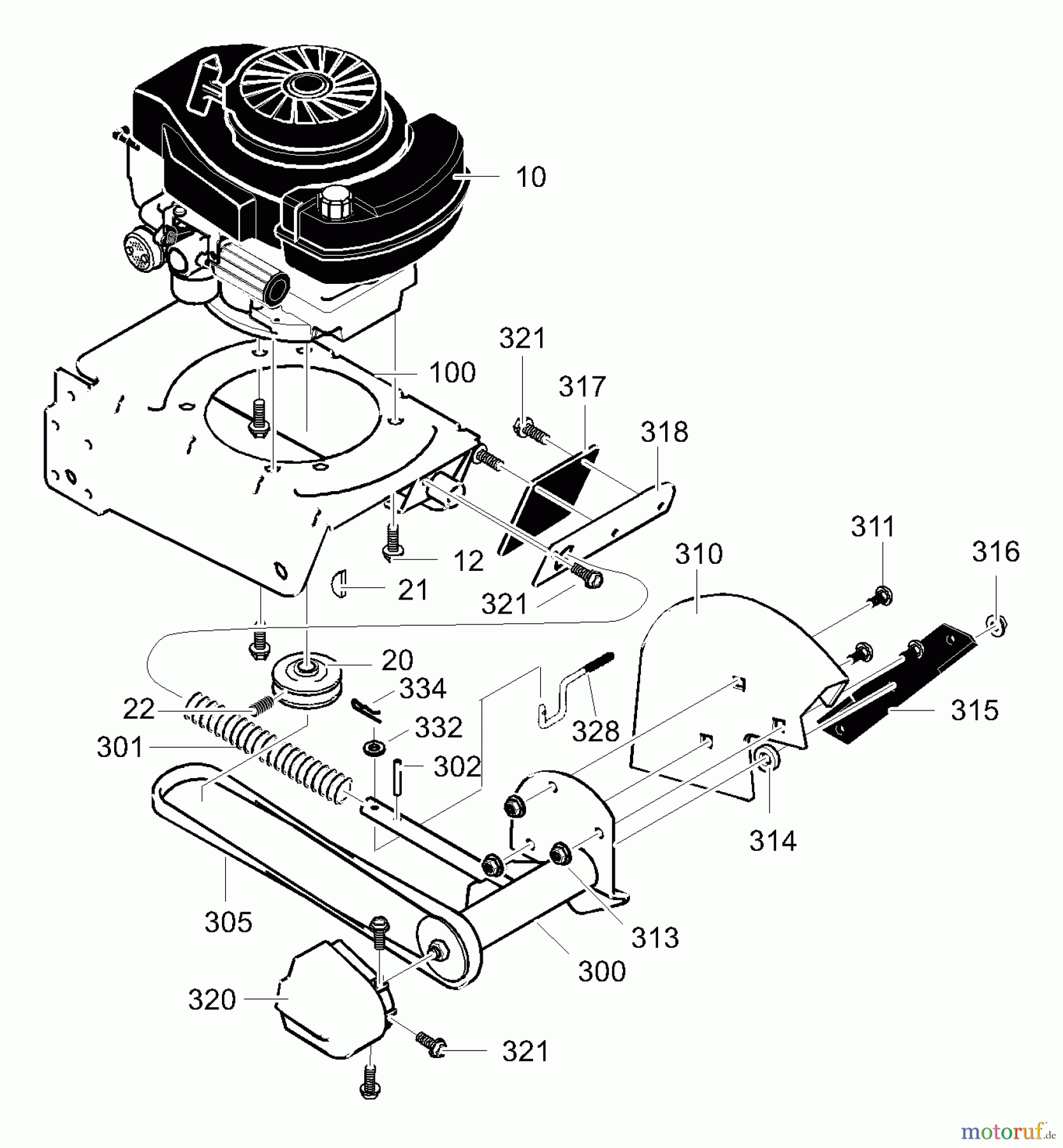 Murray Kantenschneider EV3850x4B - Murray Edger (2003) Engine Mount & Blade Assembly