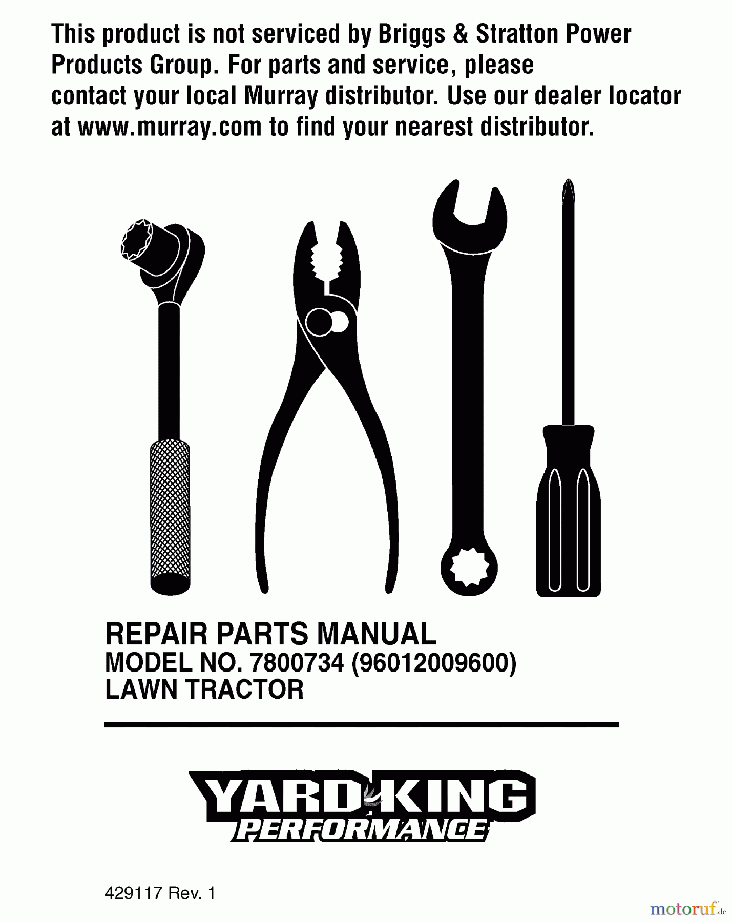 Murray Rasen- und Gartentraktoren 7800734 (96012009600) - Yard King 42