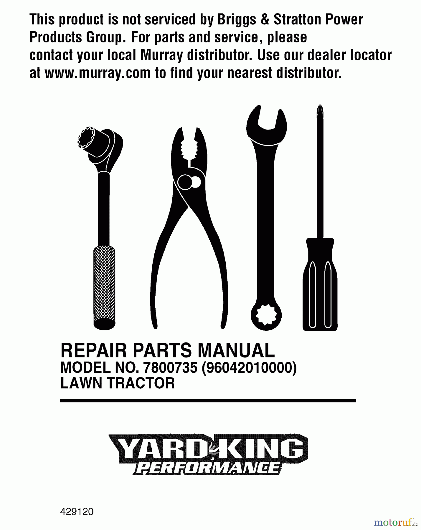 Murray Rasen- und Gartentraktoren 7800735 (96042010000) - Yard King 42